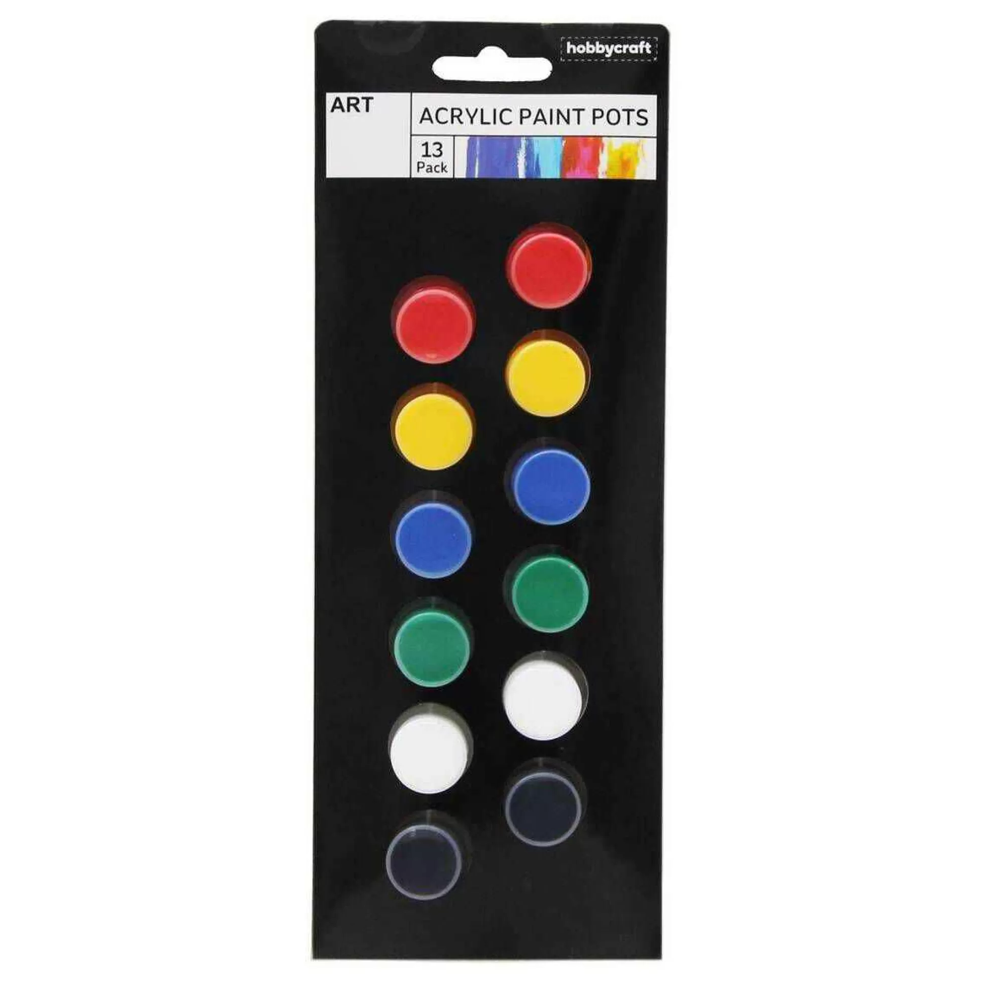 Primary Acrylic Paint Pots 13 Pieces-Hobbycraft Cheap