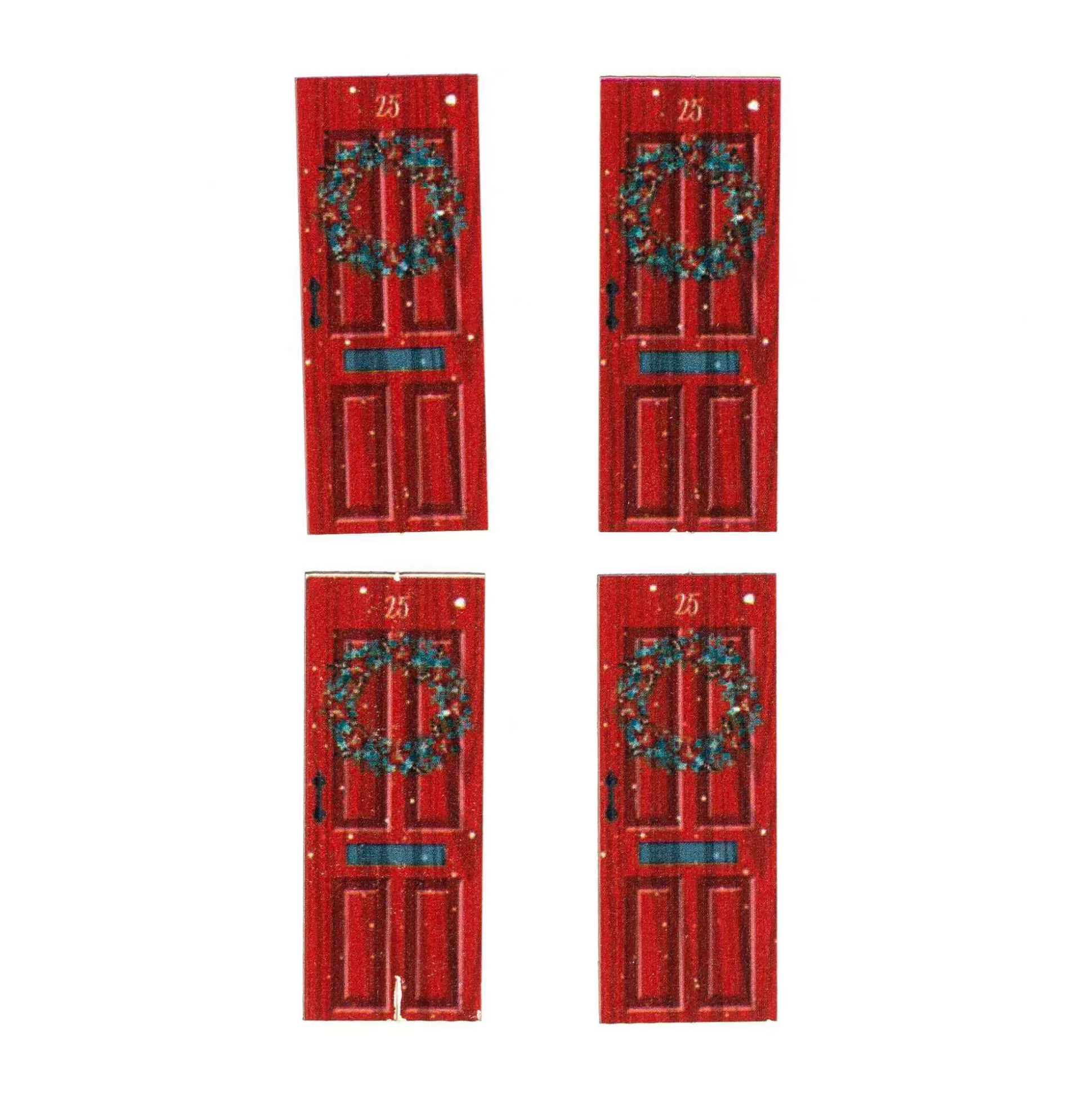 Red Door Wooden Toppers 4 Pack-Hobbycraft Cheap