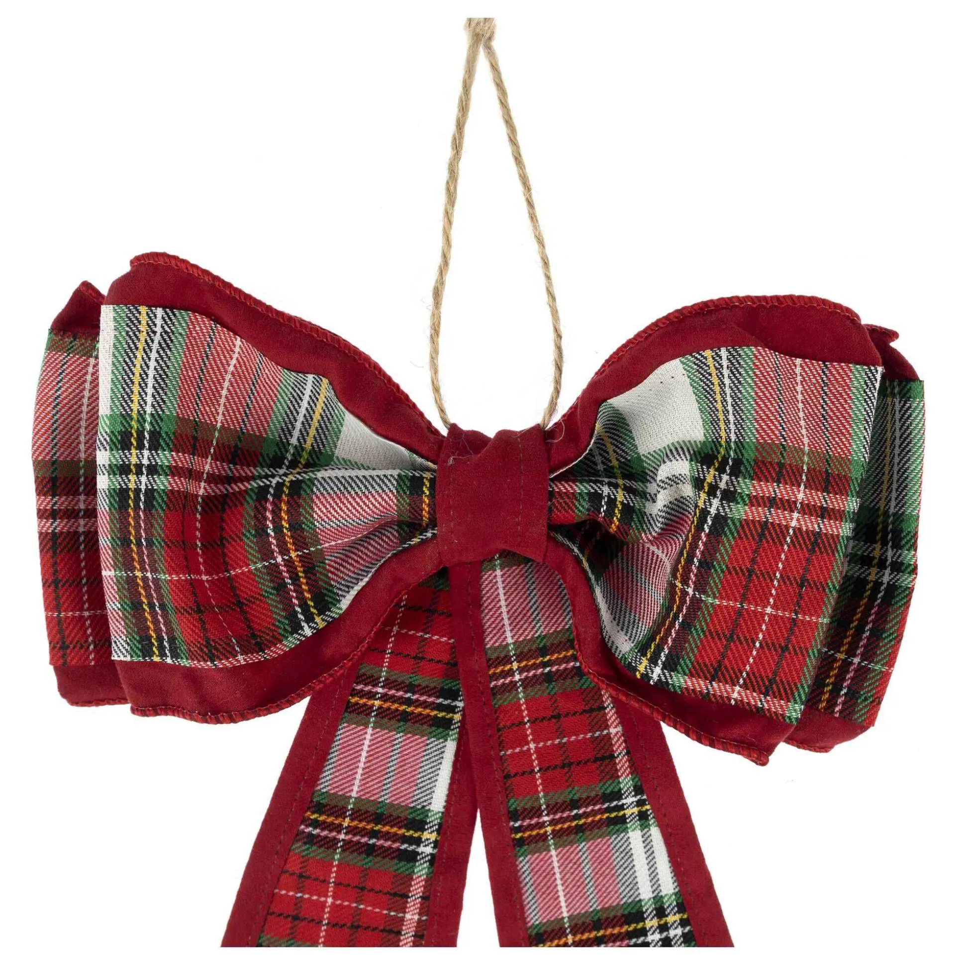 Red Fabric Tartan Bow 40Cm-Hobbycraft Flash Sale