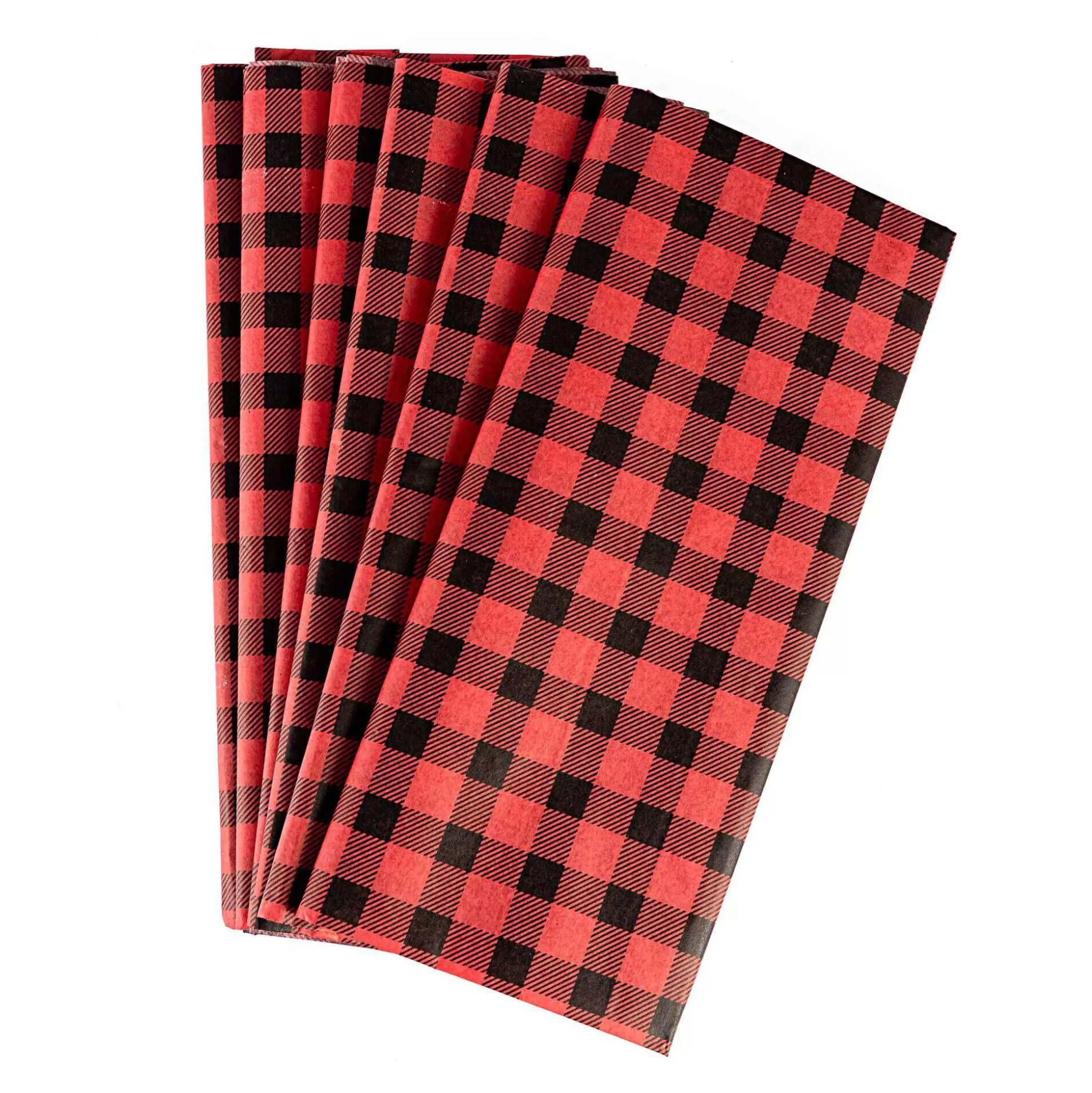 Red Plaid Tissue Paper 50Cm X 75Cm 6 Pack-Hobbycraft Outlet