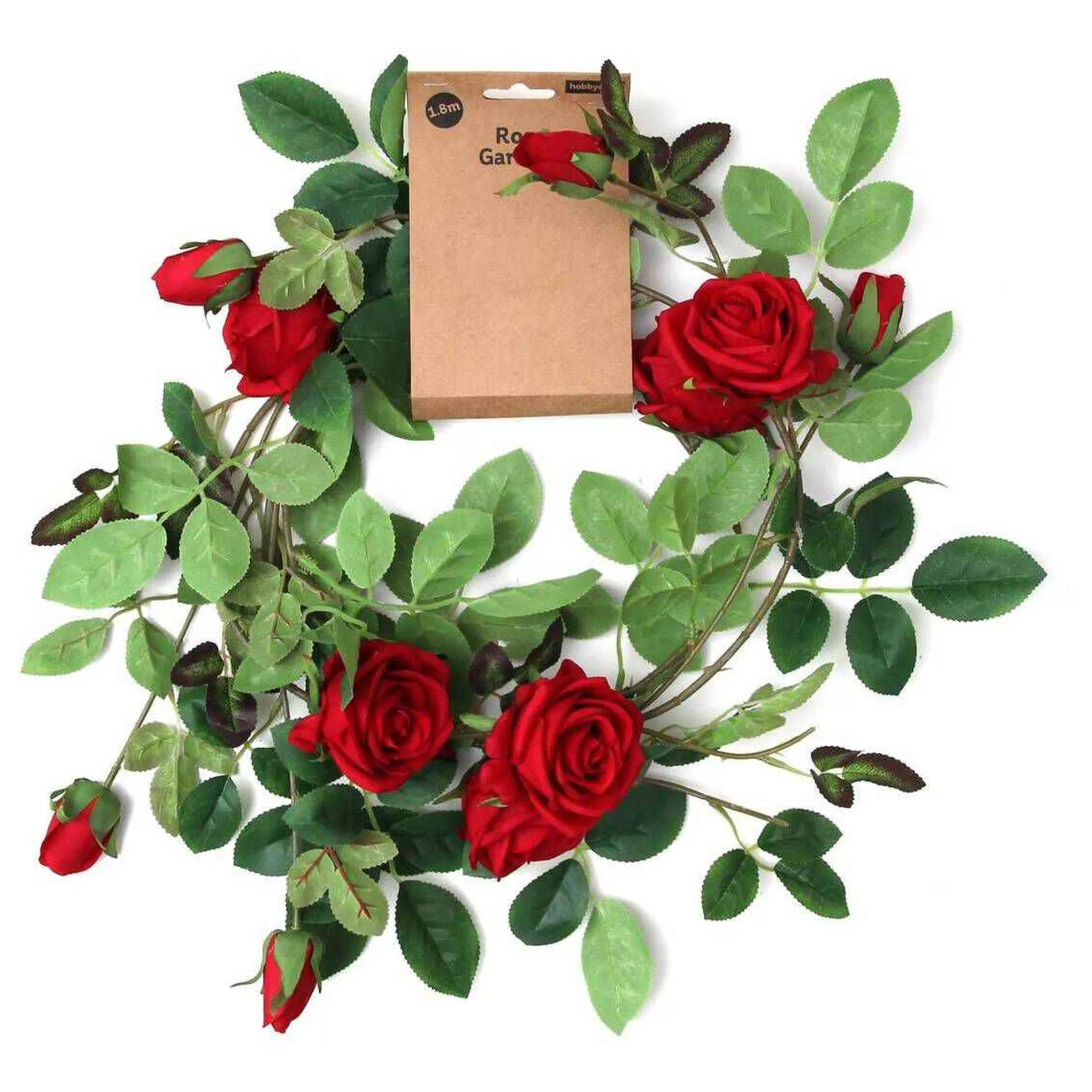 Red Rose Garland 1.8M-Hobbycraft Best Sale