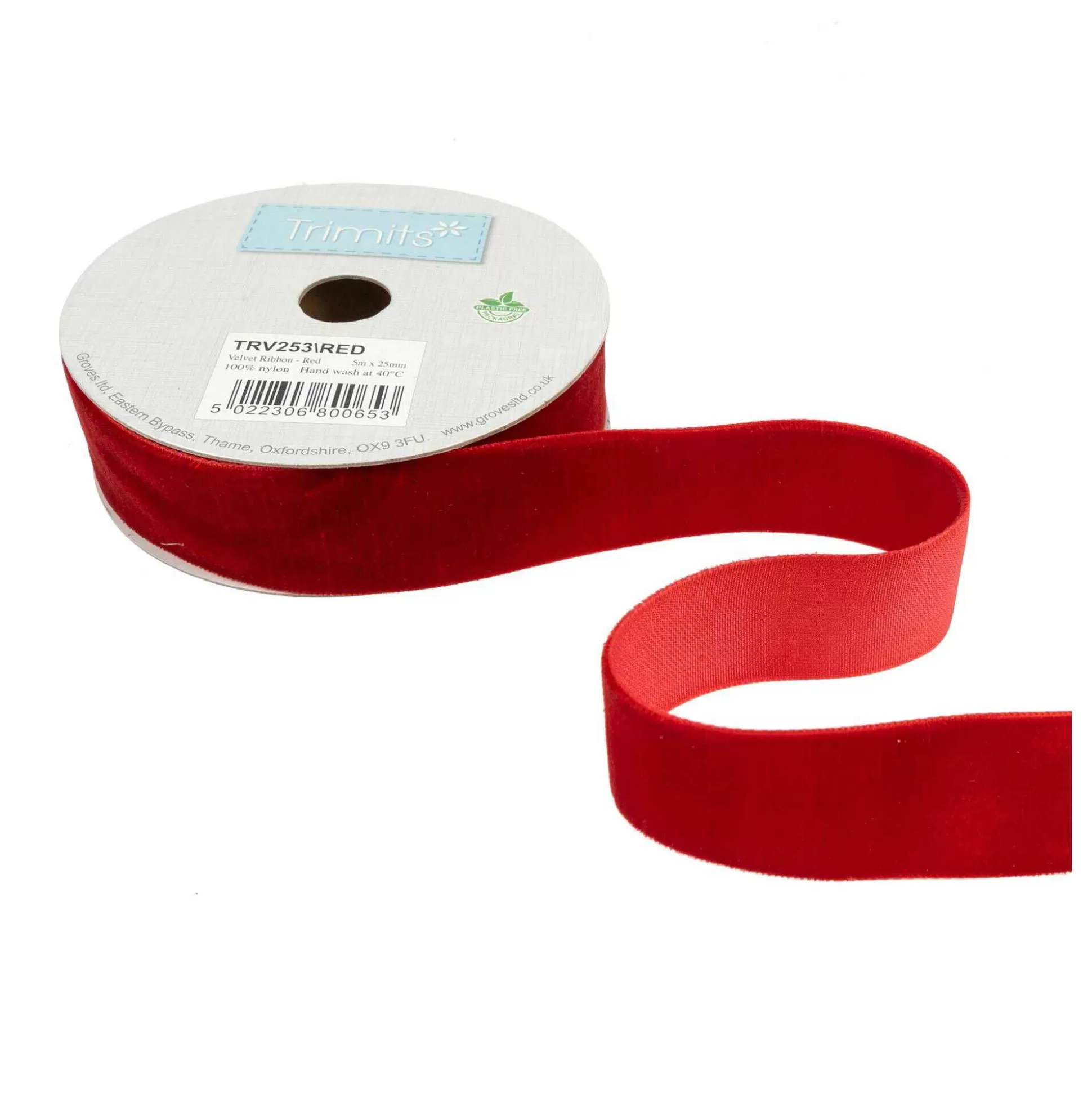 Red Velvet Ribbon 25Mm X 5M-Hobbycraft Clearance