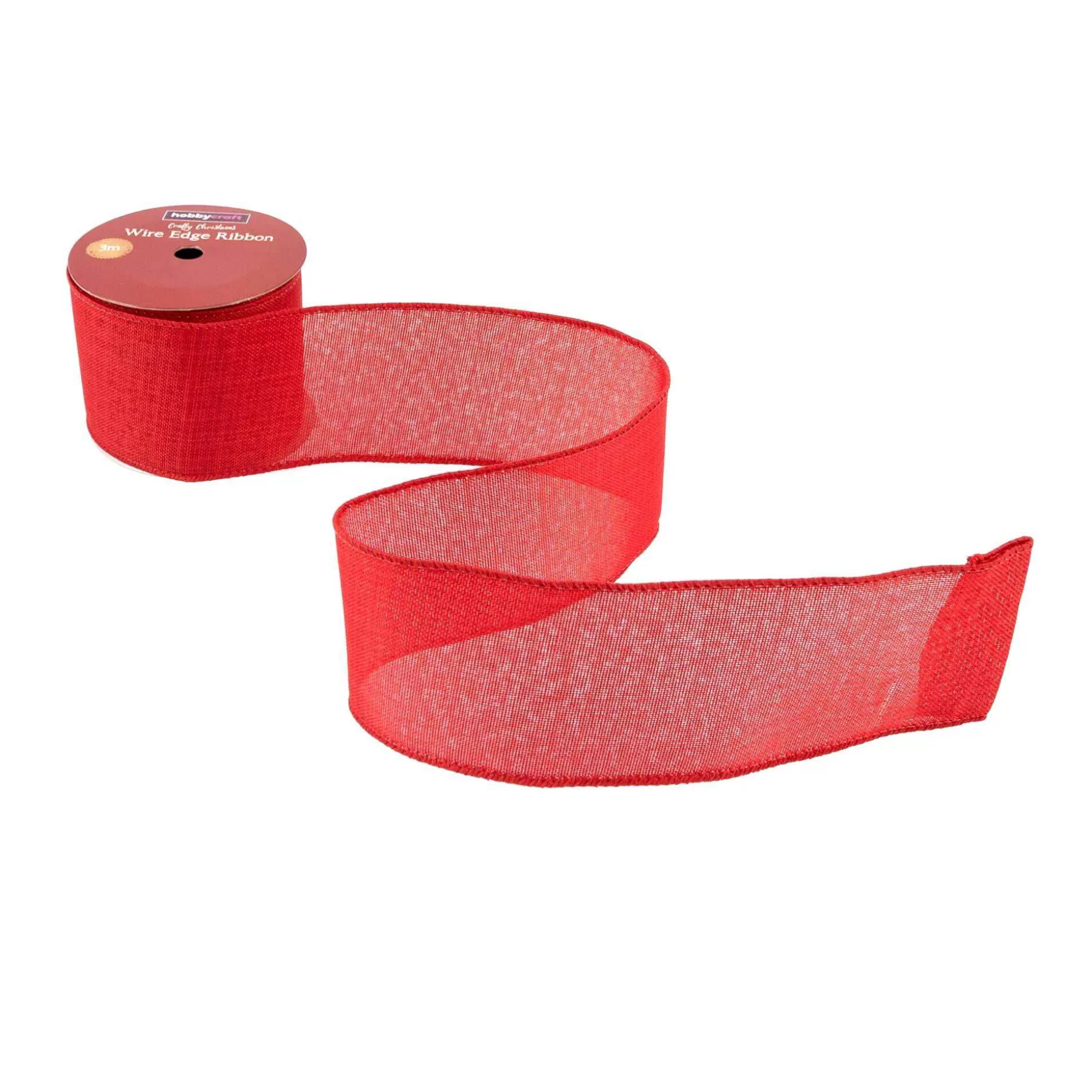 Red Wire Edge Ribbon 63Mm X 3M-Hobbycraft Store