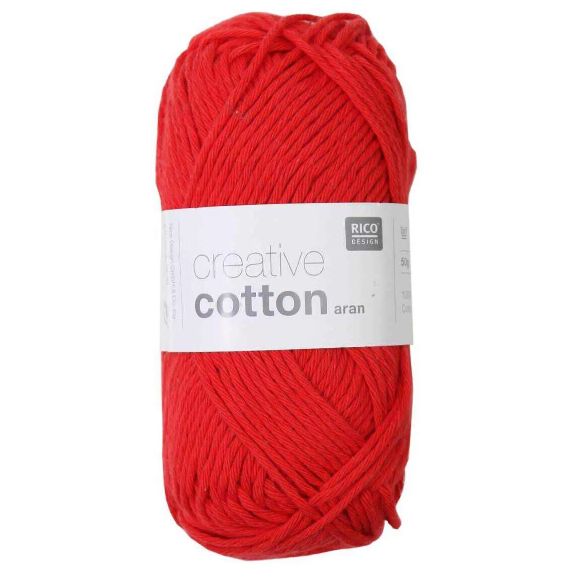 Rico Red Creative Cotton Aran Yarn 50 G-Hobbycraft New