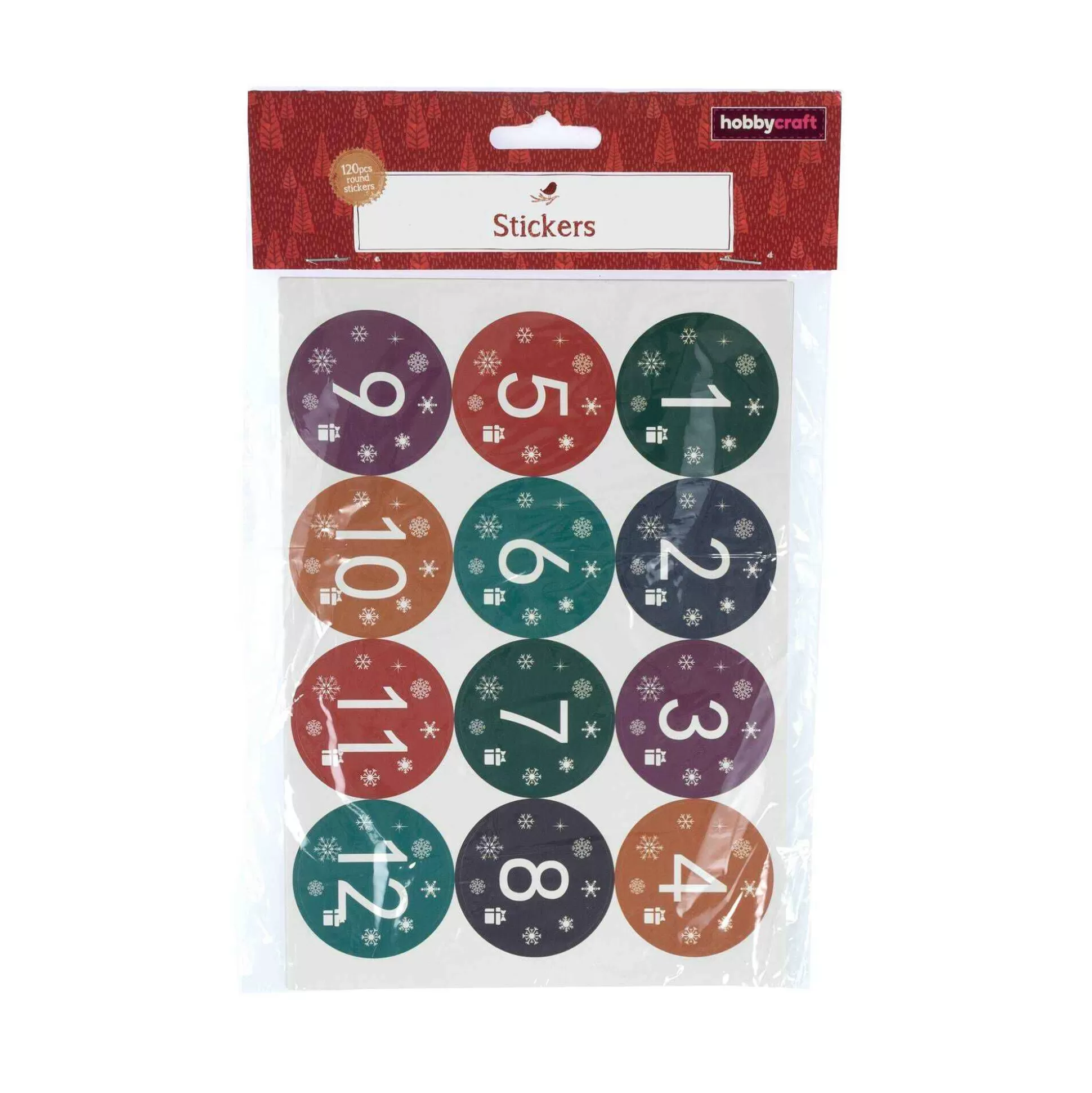 Round Christmas Countdown Stickers 120 Pack-Hobbycraft Outlet