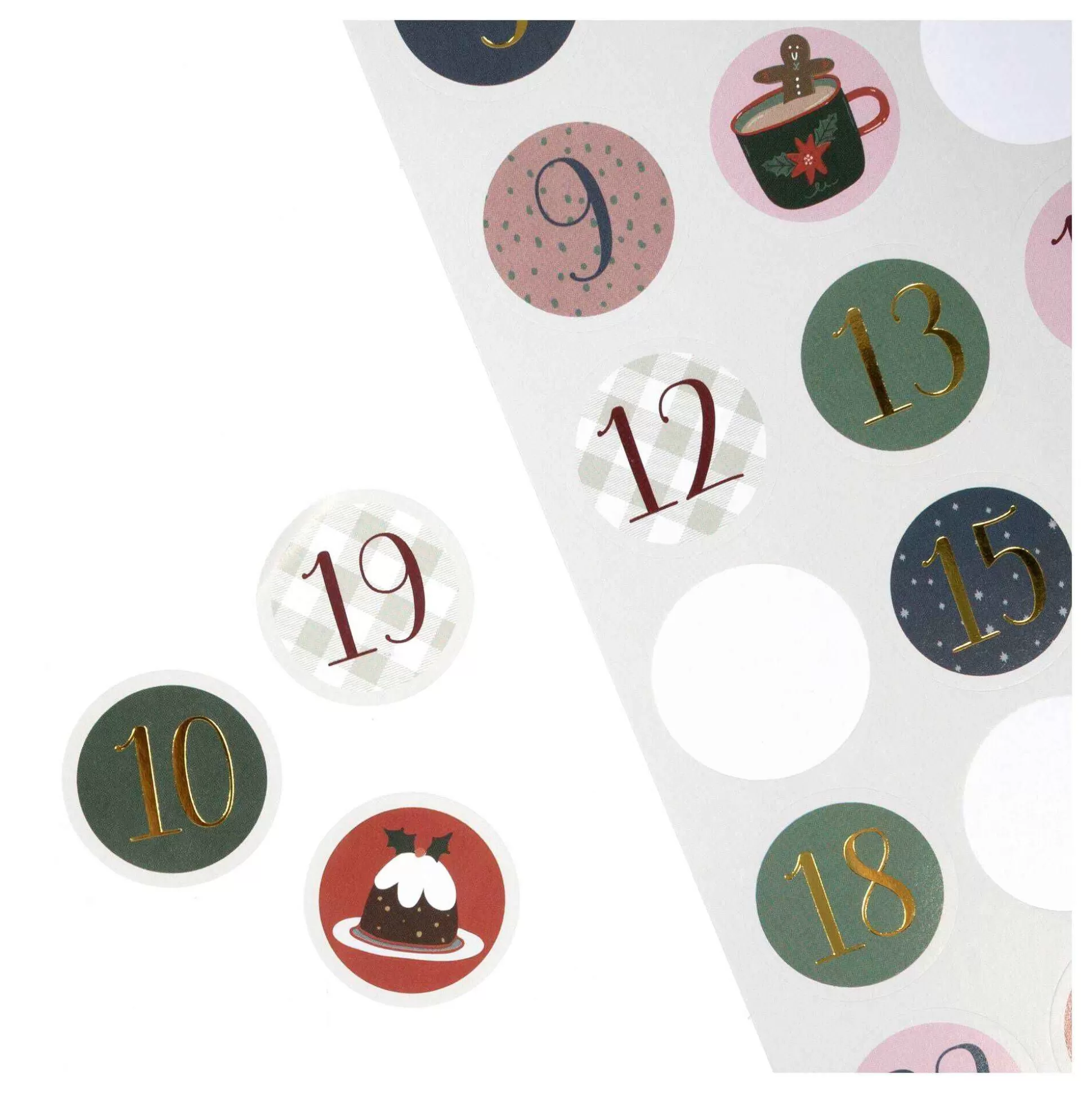 Round Christmas Countdown Stickers 25 Pack-Hobbycraft Cheap