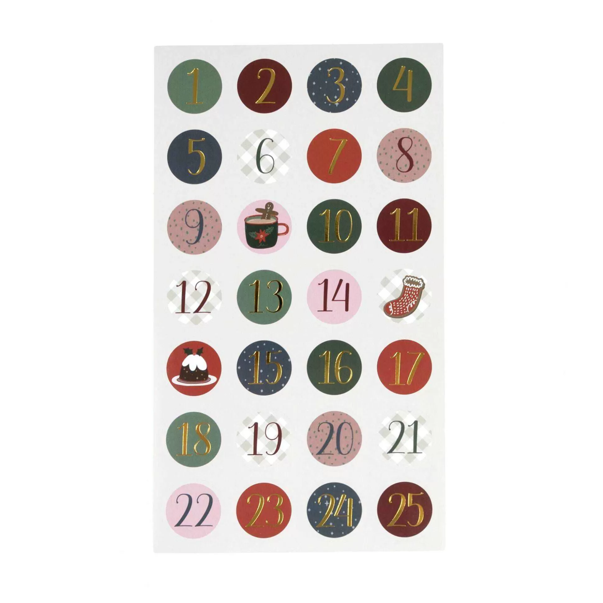 Round Christmas Countdown Stickers 25 Pack-Hobbycraft Cheap