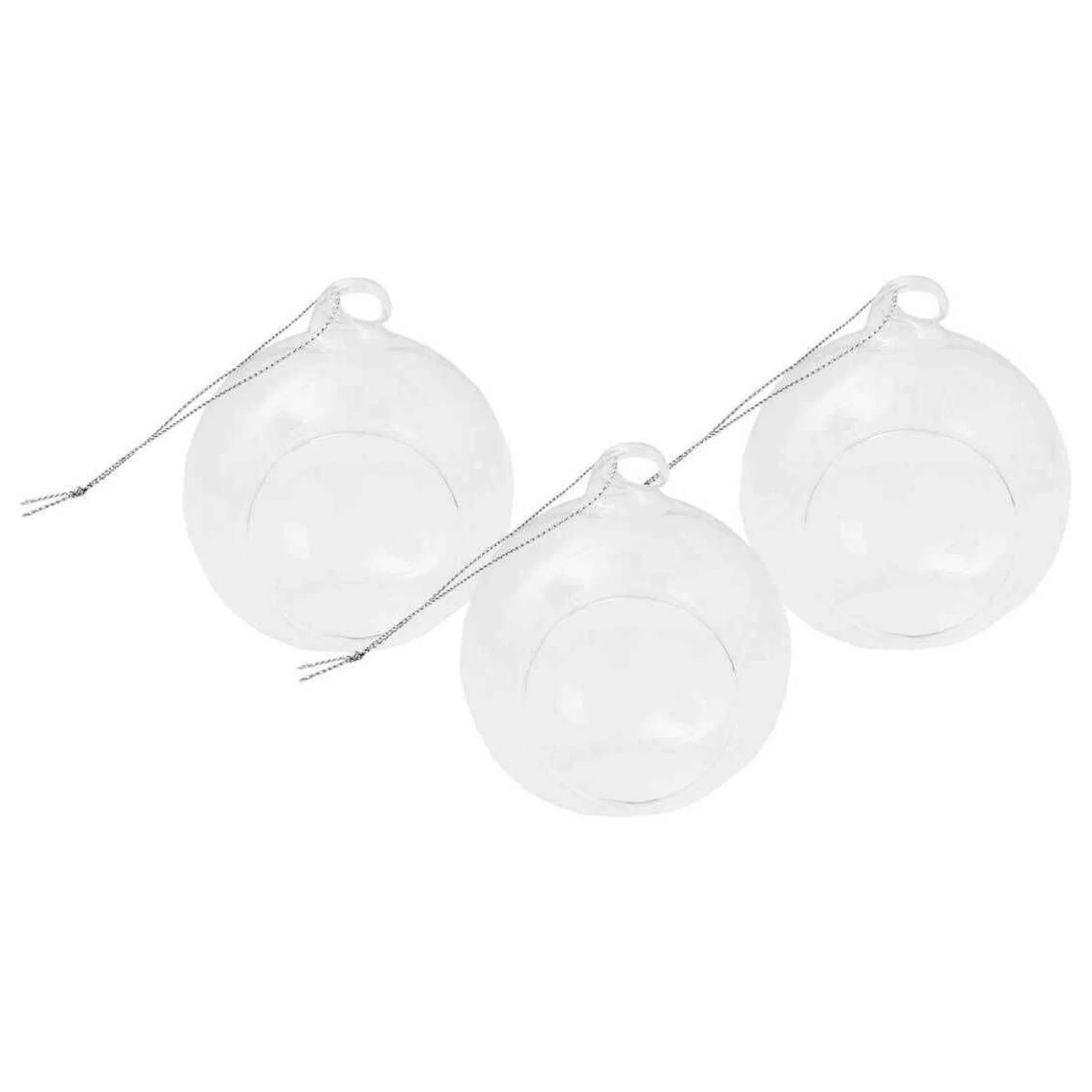 Round Flat Fillable Glass Bauble 8Cm 3 Pack-Hobbycraft Discount