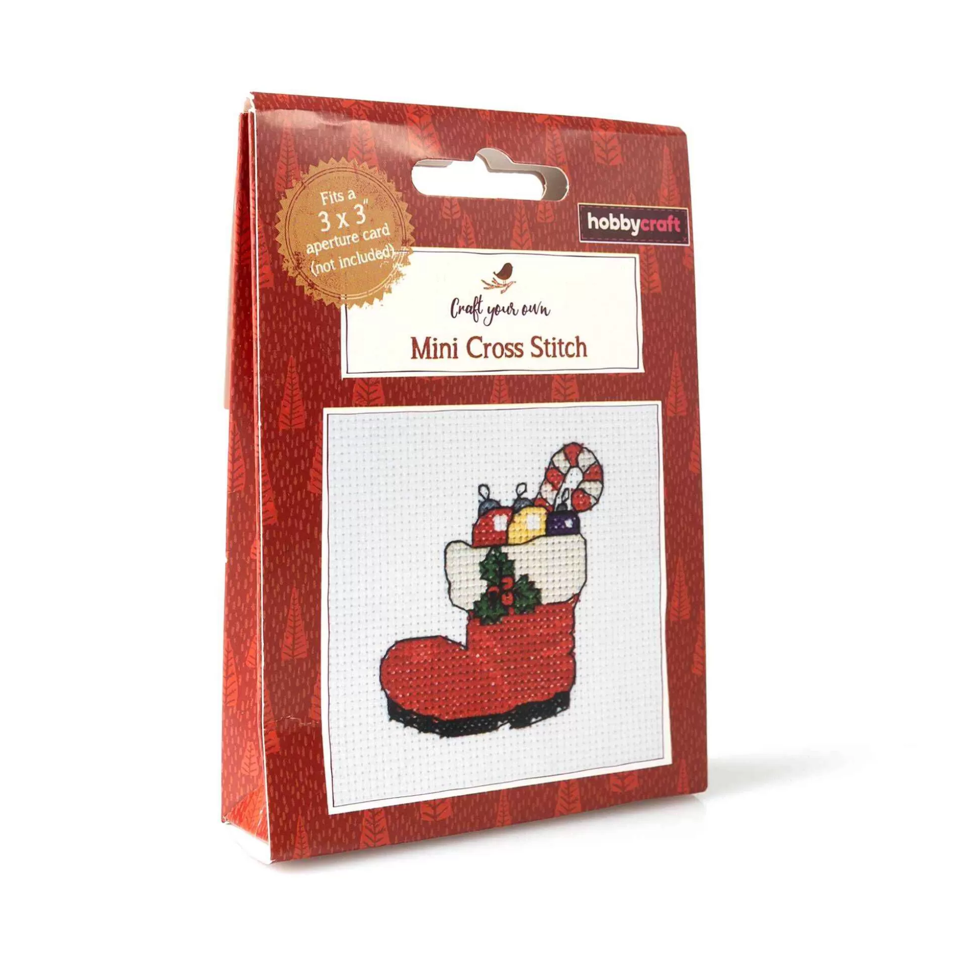 Santa Boot Mini Cross Stitch Kit-Hobbycraft Best