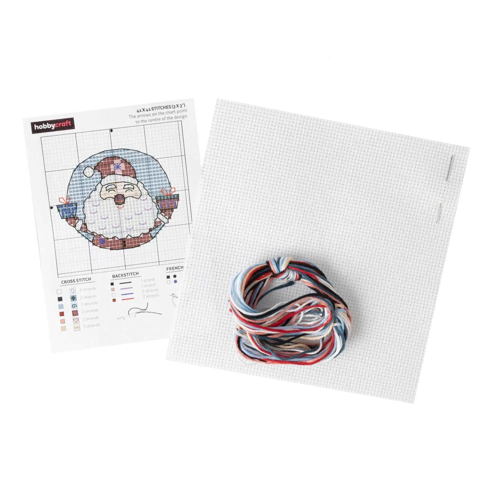 Santa Mini Cross Stitch Kit-Hobbycraft Clearance