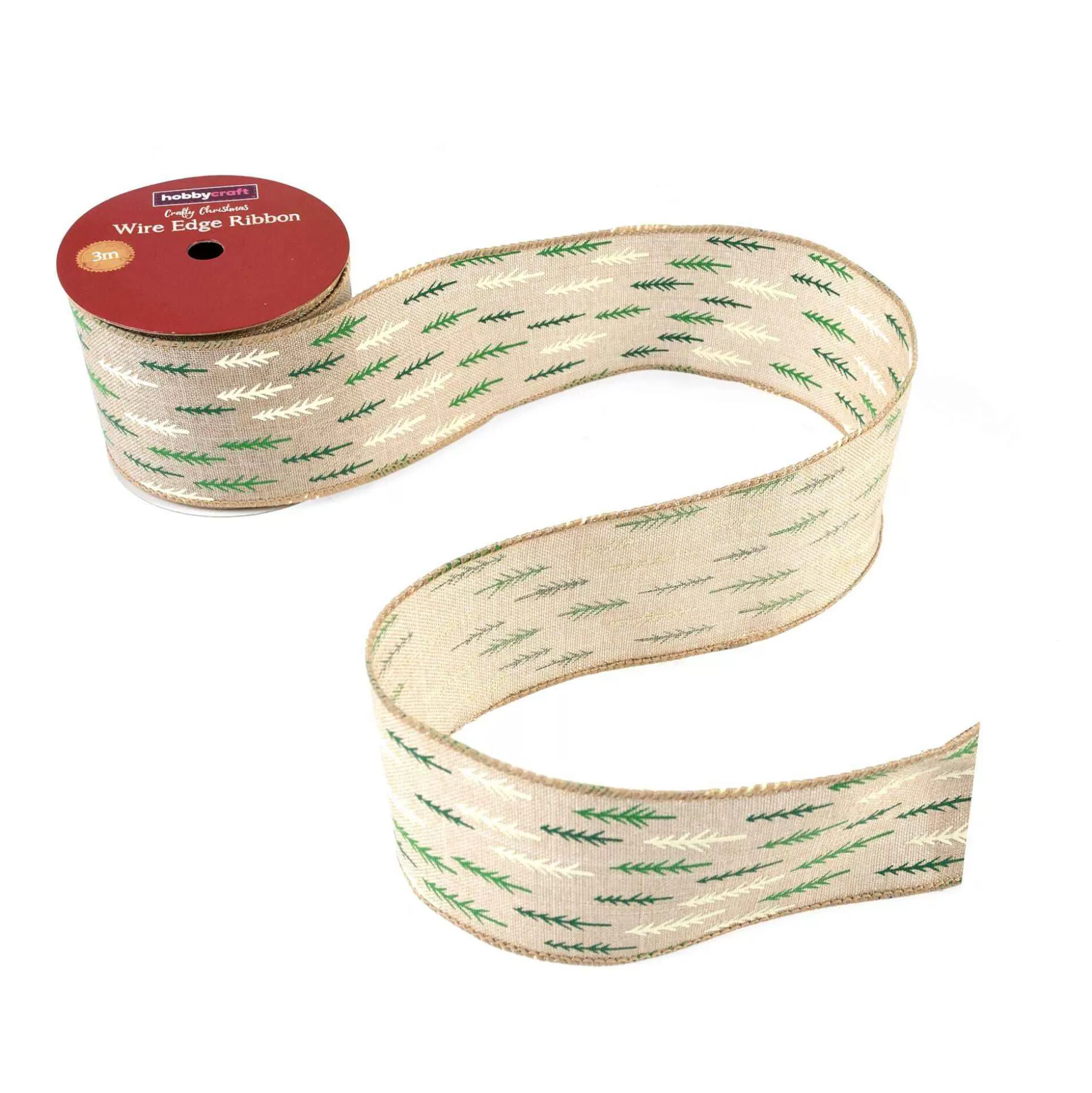 Scandi Trees Wire Edge Ribbon 63Mm X 3M-Hobbycraft Fashion