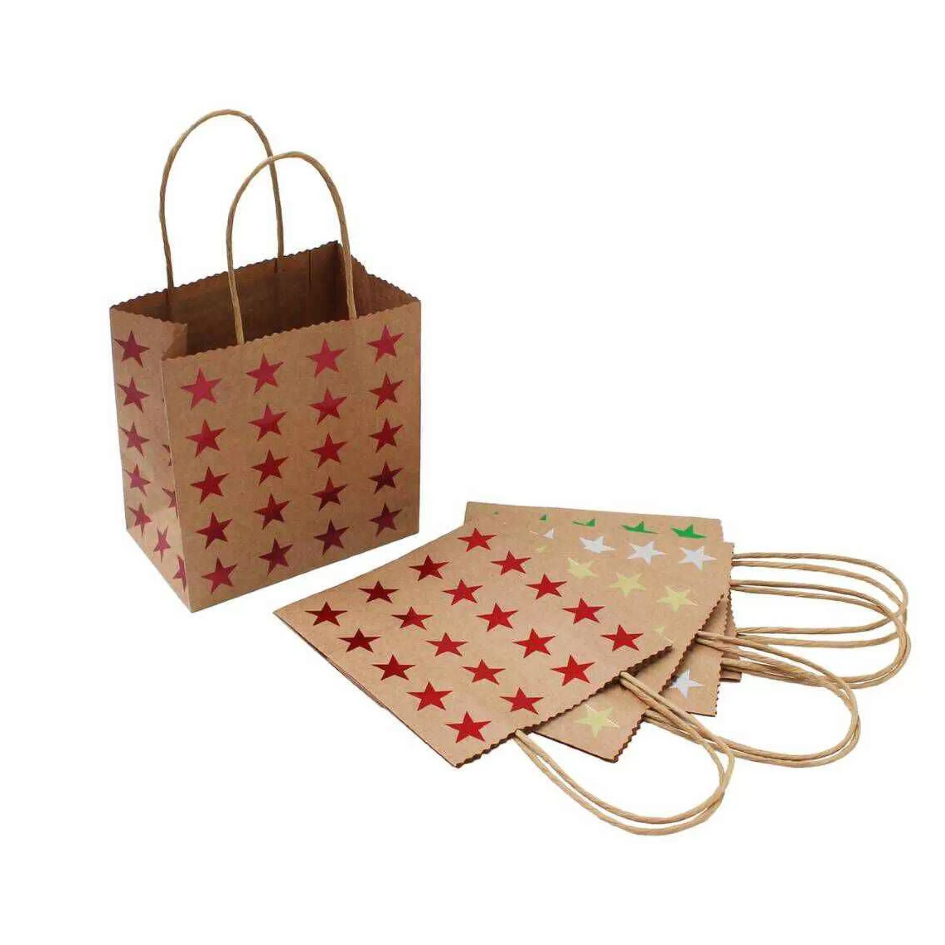 Small Star Kraft Paper Bags 5 Pack-Hobbycraft Clearance