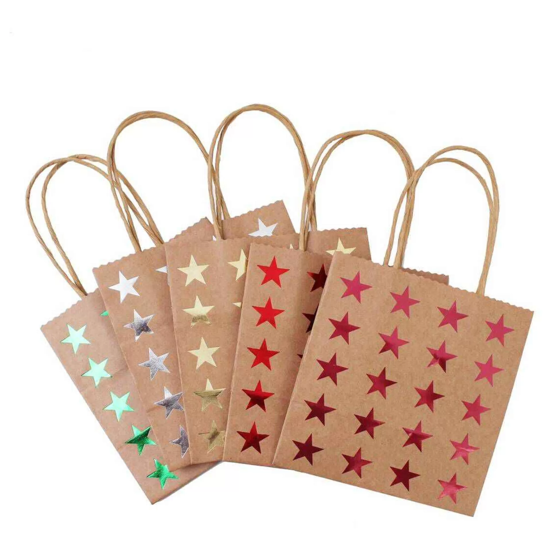 Small Star Kraft Paper Bags 5 Pack-Hobbycraft Clearance