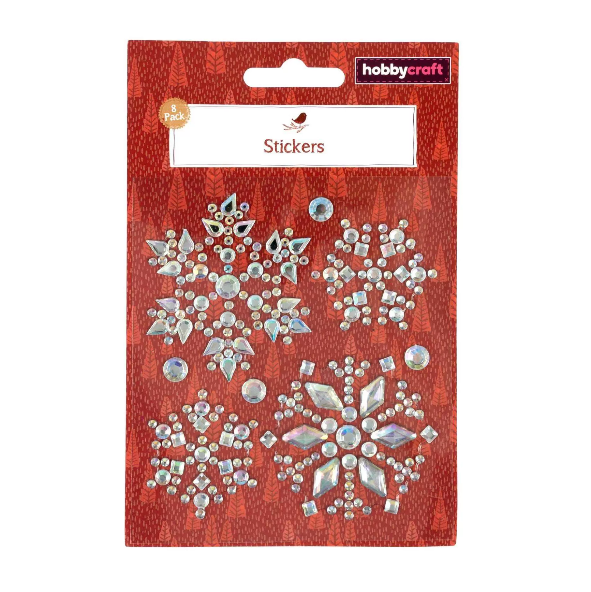 Snowflake Gem Stickers 8 Pack-Hobbycraft Online