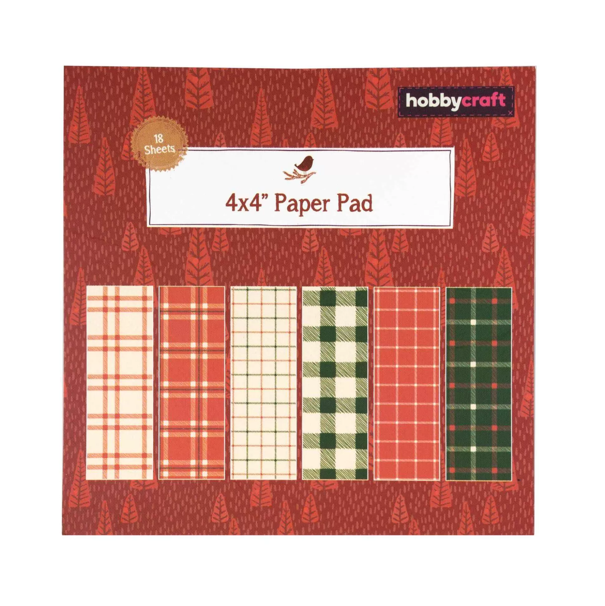 Tartan 4 X 4 Inches Paper Pad 18 Sheets-Hobbycraft Best