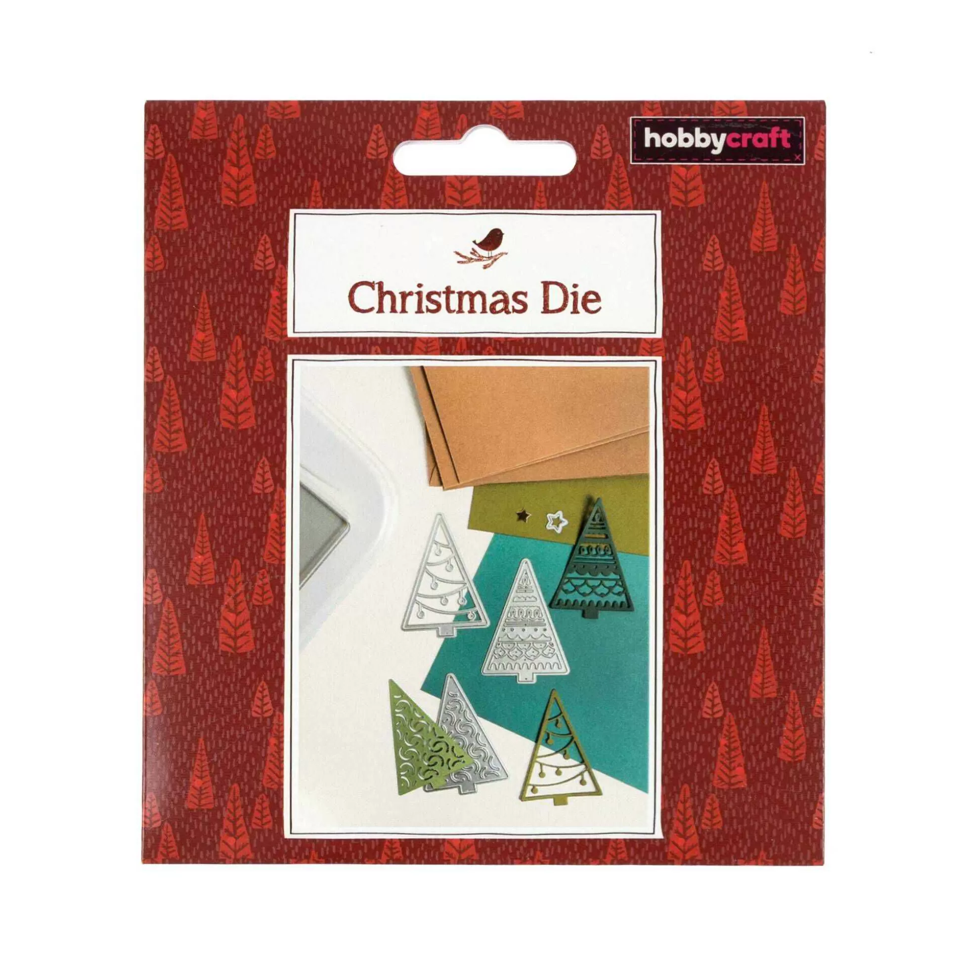 Three Christmas Tree Dies 3 Pieces-Hobbycraft New