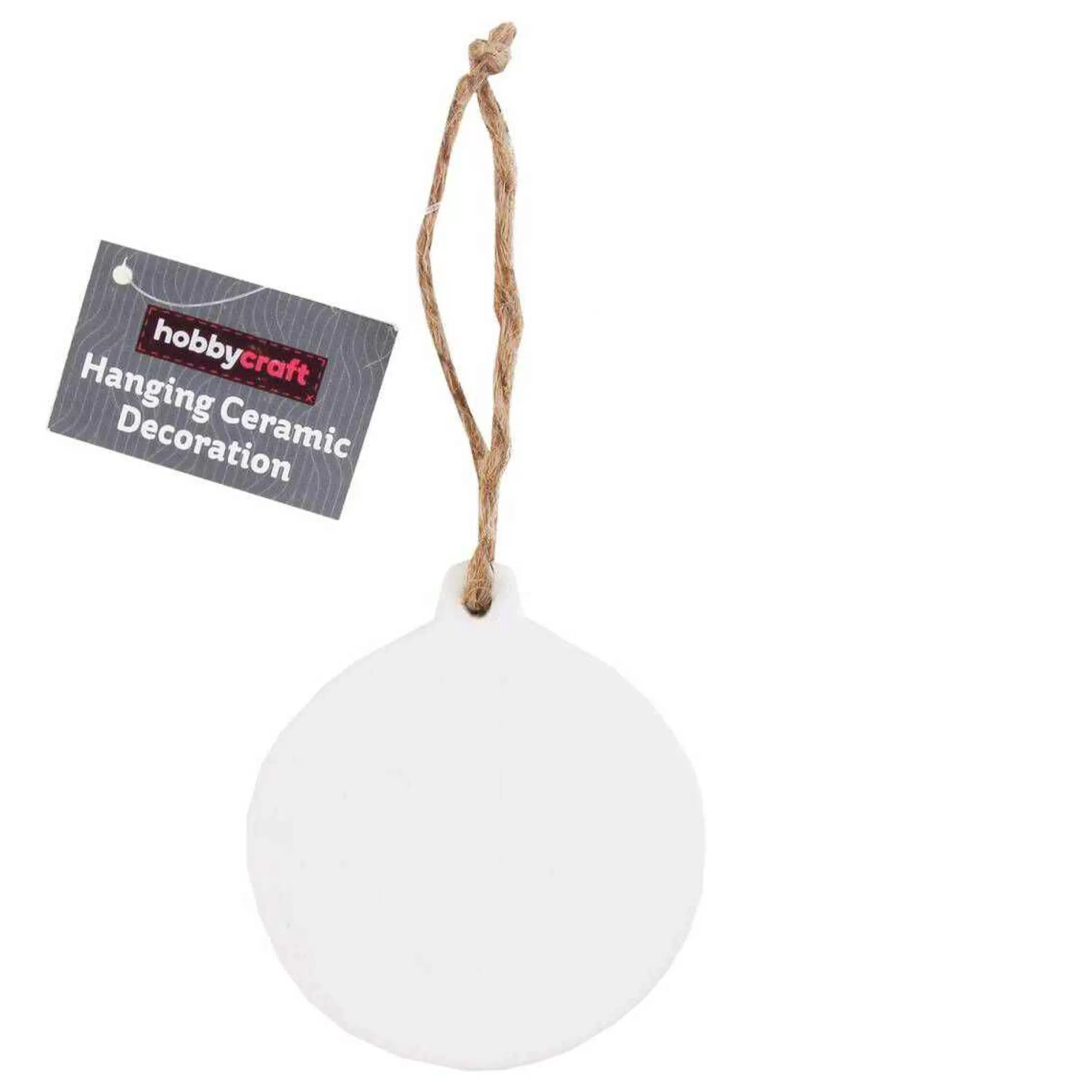 Unglazed Ceramic Hanging Bauble Decoration 9Cm-Hobbycraft Sale