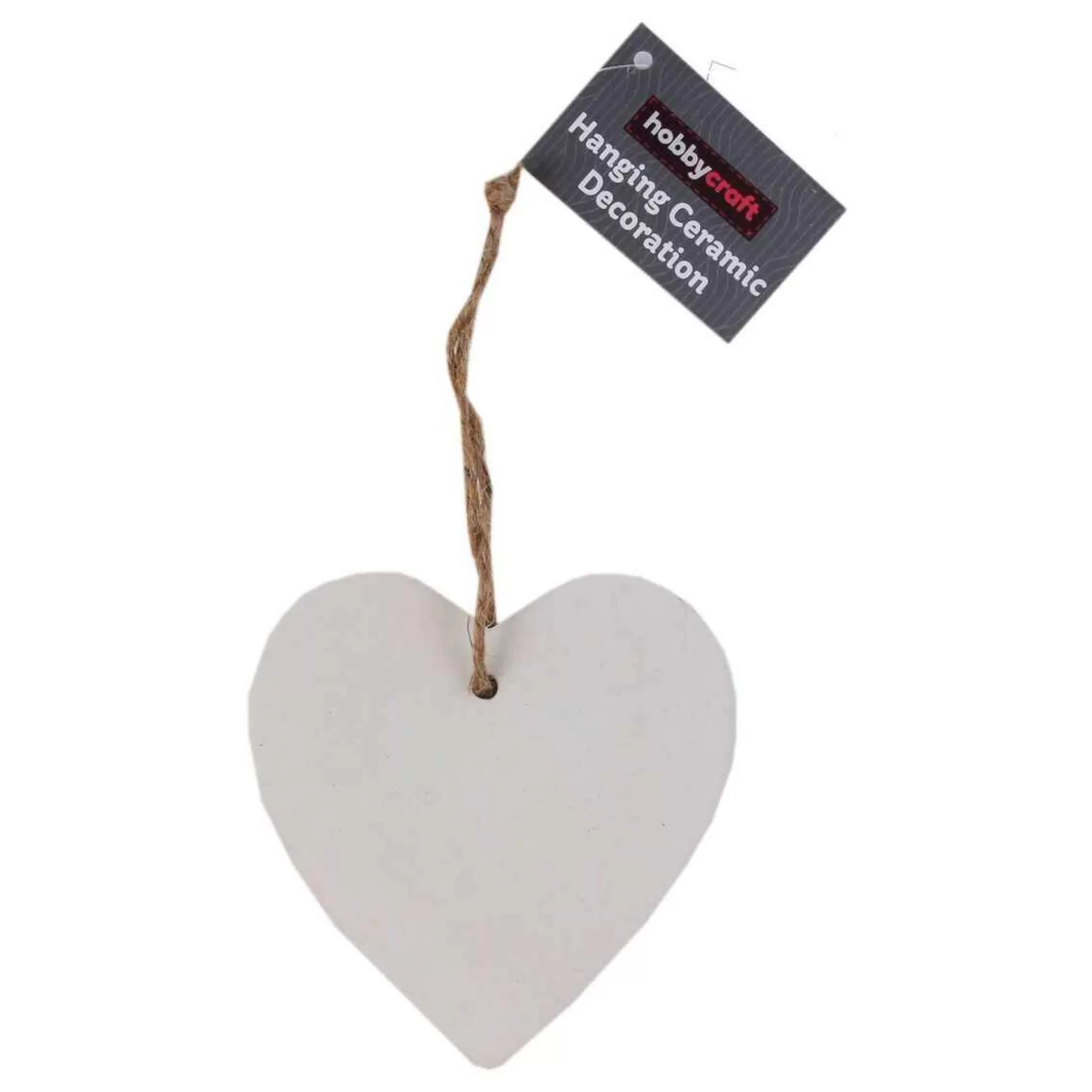 Unglazed Ceramic Hanging Heart Decoration 11Cm-Hobbycraft Flash Sale