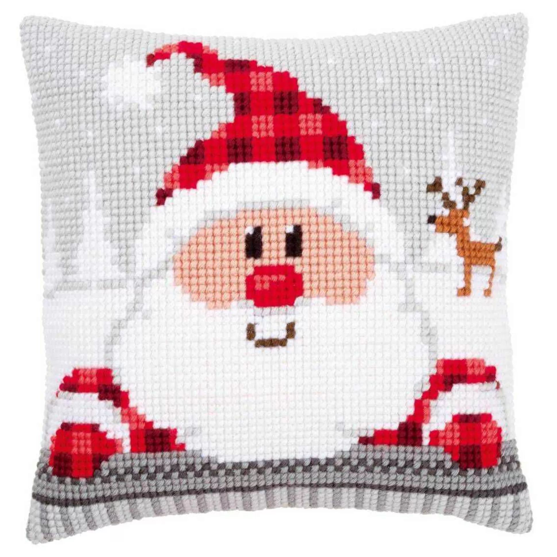 Vervaco Santa In Hat Cross Stitch Cushion Front Kit-Hobbycraft Best Sale