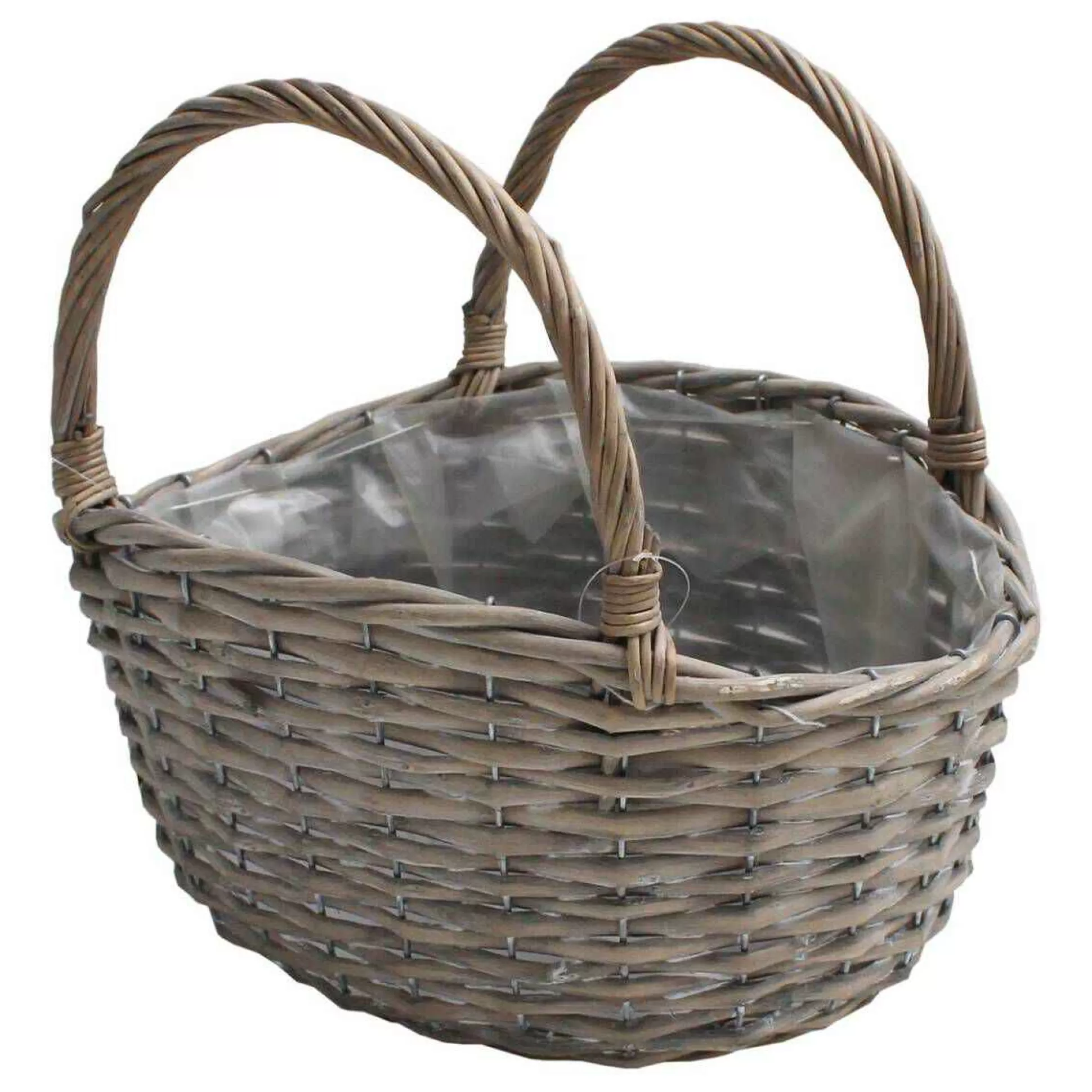 Washed Brown Wicker Basket With Handles 31Cm-Hobbycraft Hot