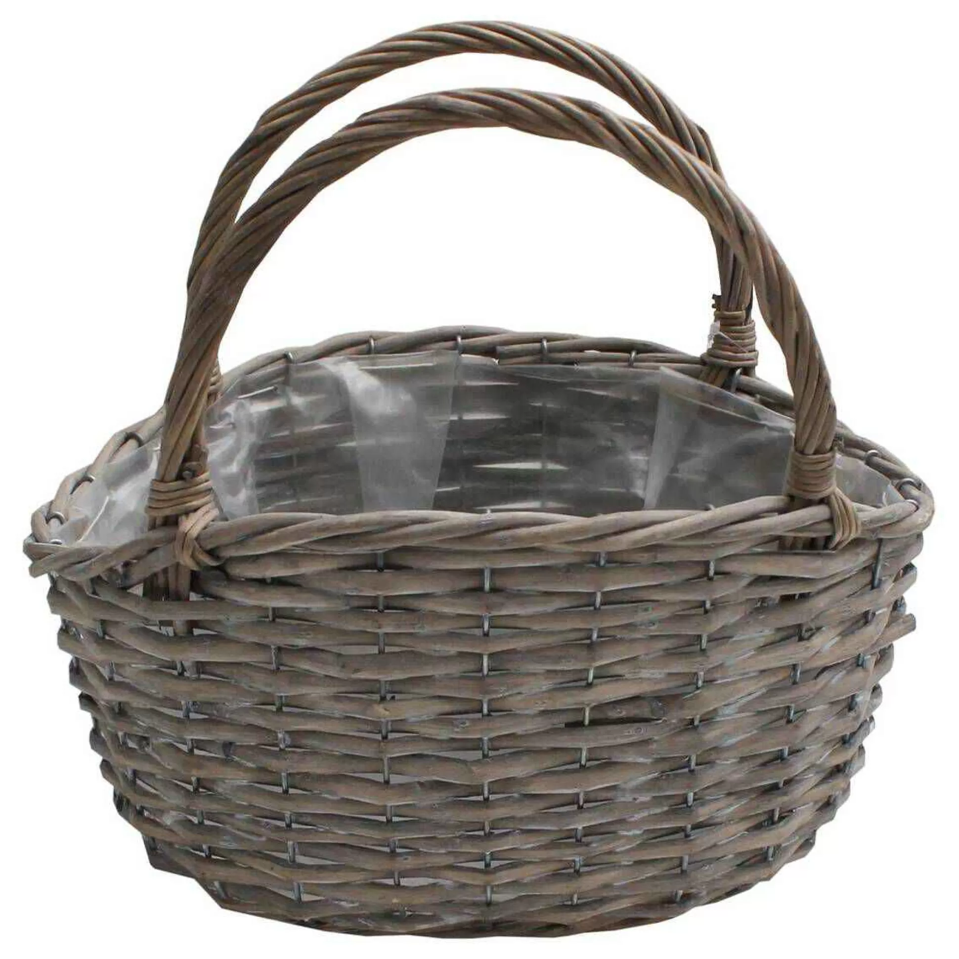 Washed Brown Wicker Basket With Handles 31Cm-Hobbycraft Hot