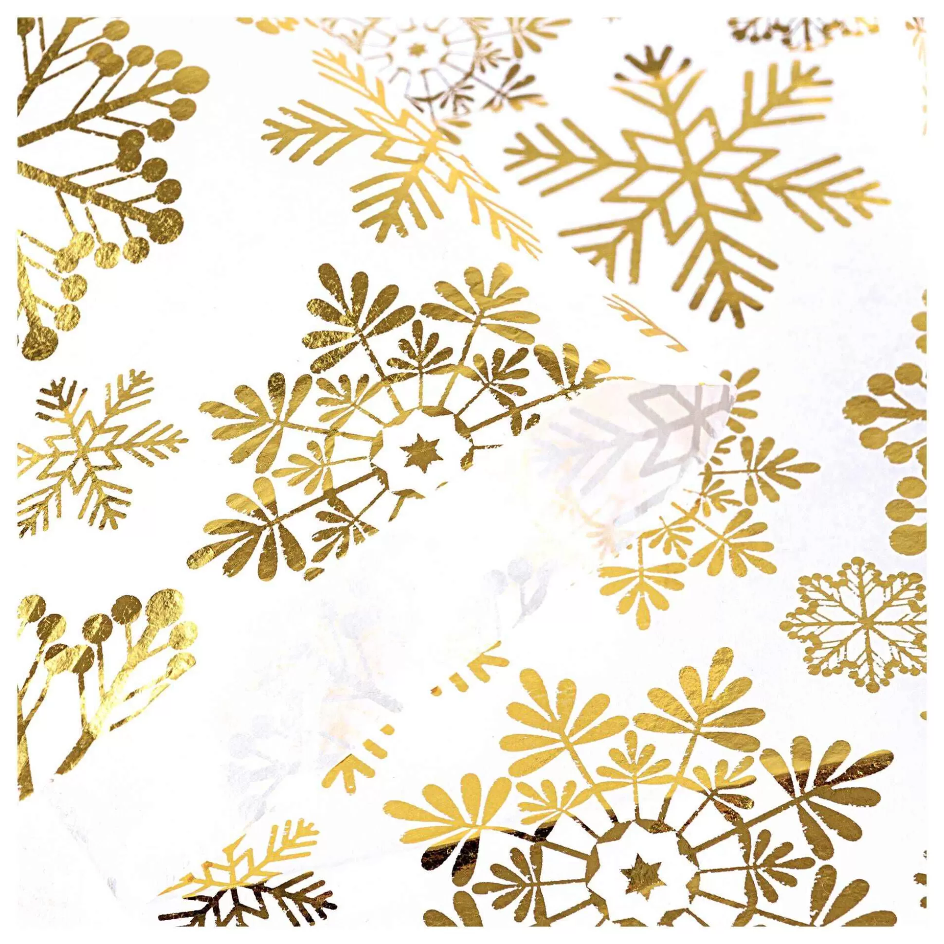 White And Gold Snowflake Tissue Paper 50Cm X 75Cm 3 Pack-Hobbycraft Shop