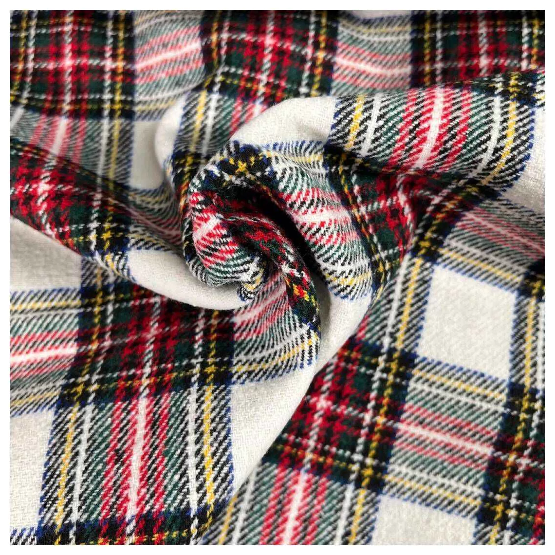 White Brushed Tartan Fabric By The Metre-Hobbycraft Online