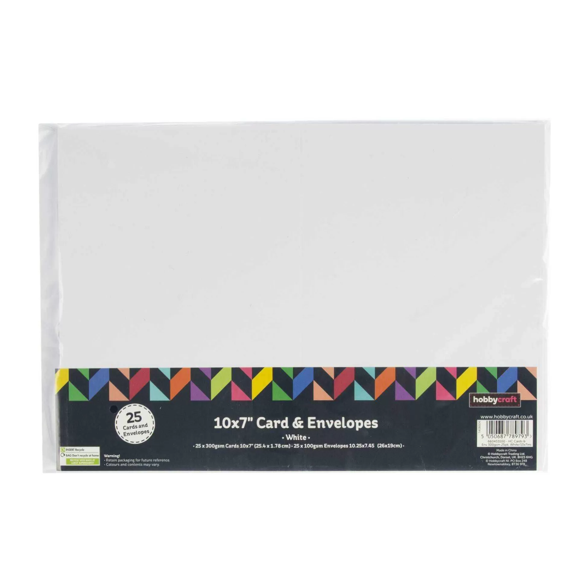White Cards And Envelopes 10 X 7 Inches 25 Pack-Hobbycraft Cheap