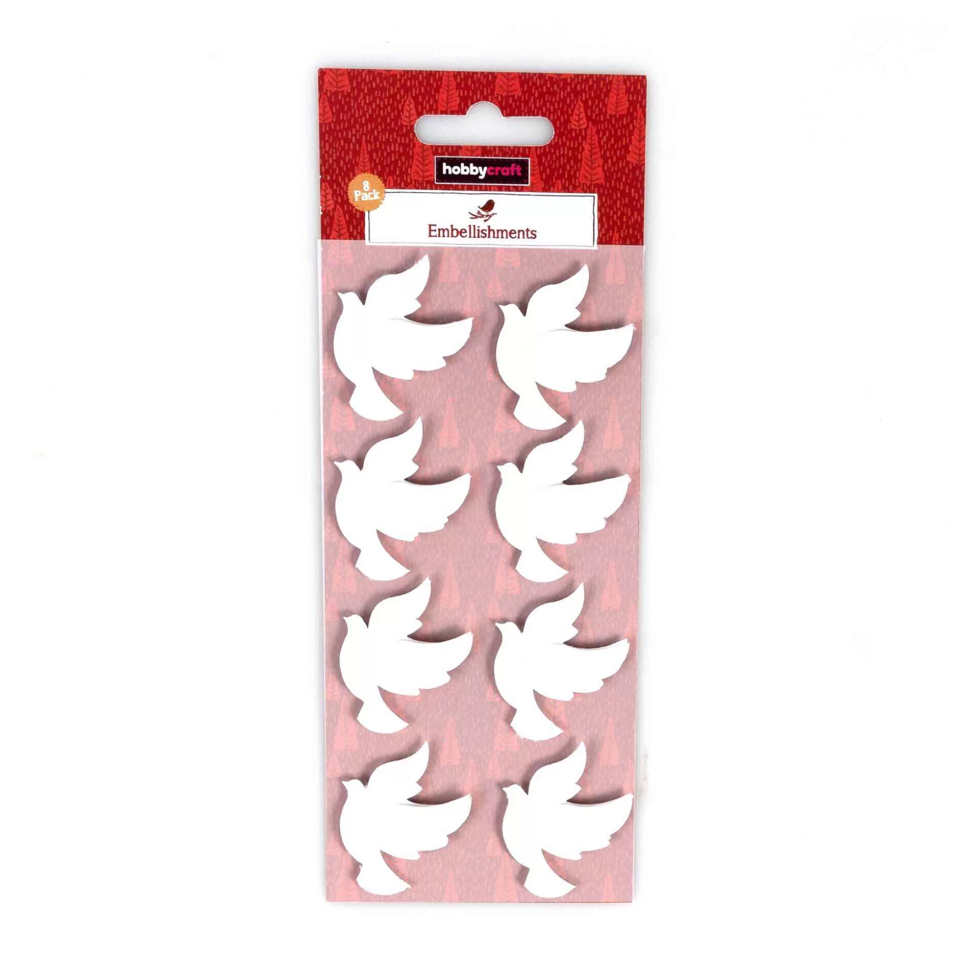 White Dove Embellishments 8 Pack-Hobbycraft Clearance