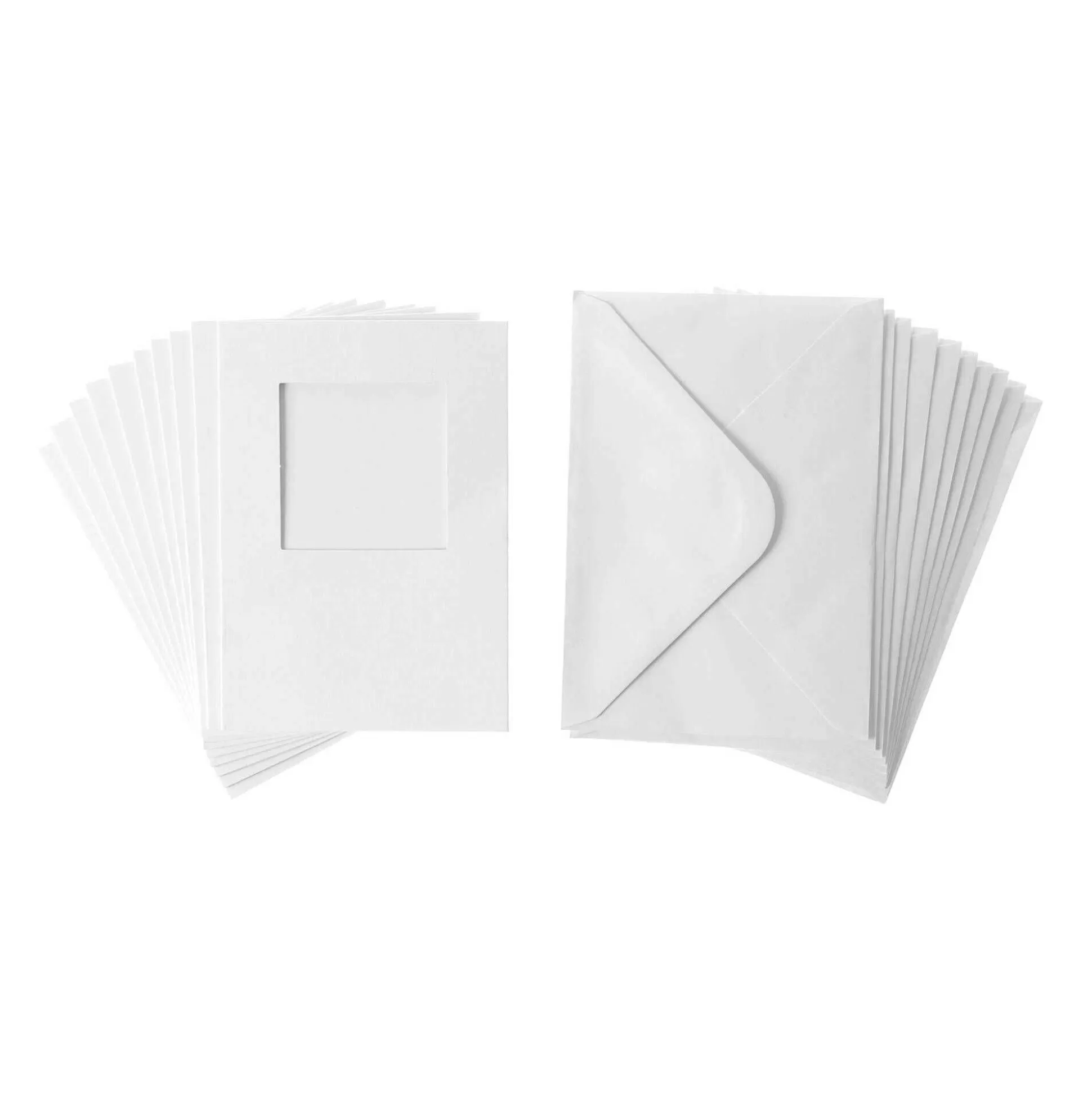 White Square Aperture Cards And Envelopes A6 10 Pack-Hobbycraft Sale