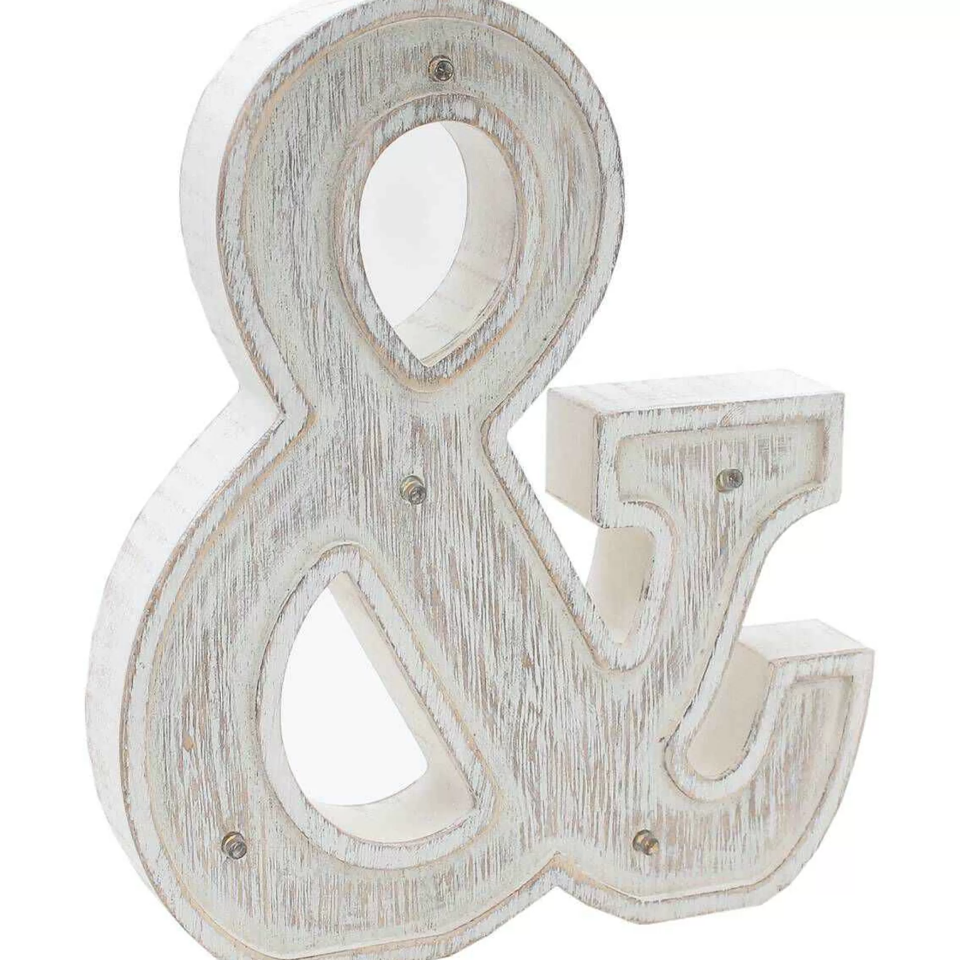 White Washed Wooden Led Ampersand 21Cm-Hobbycraft Outlet