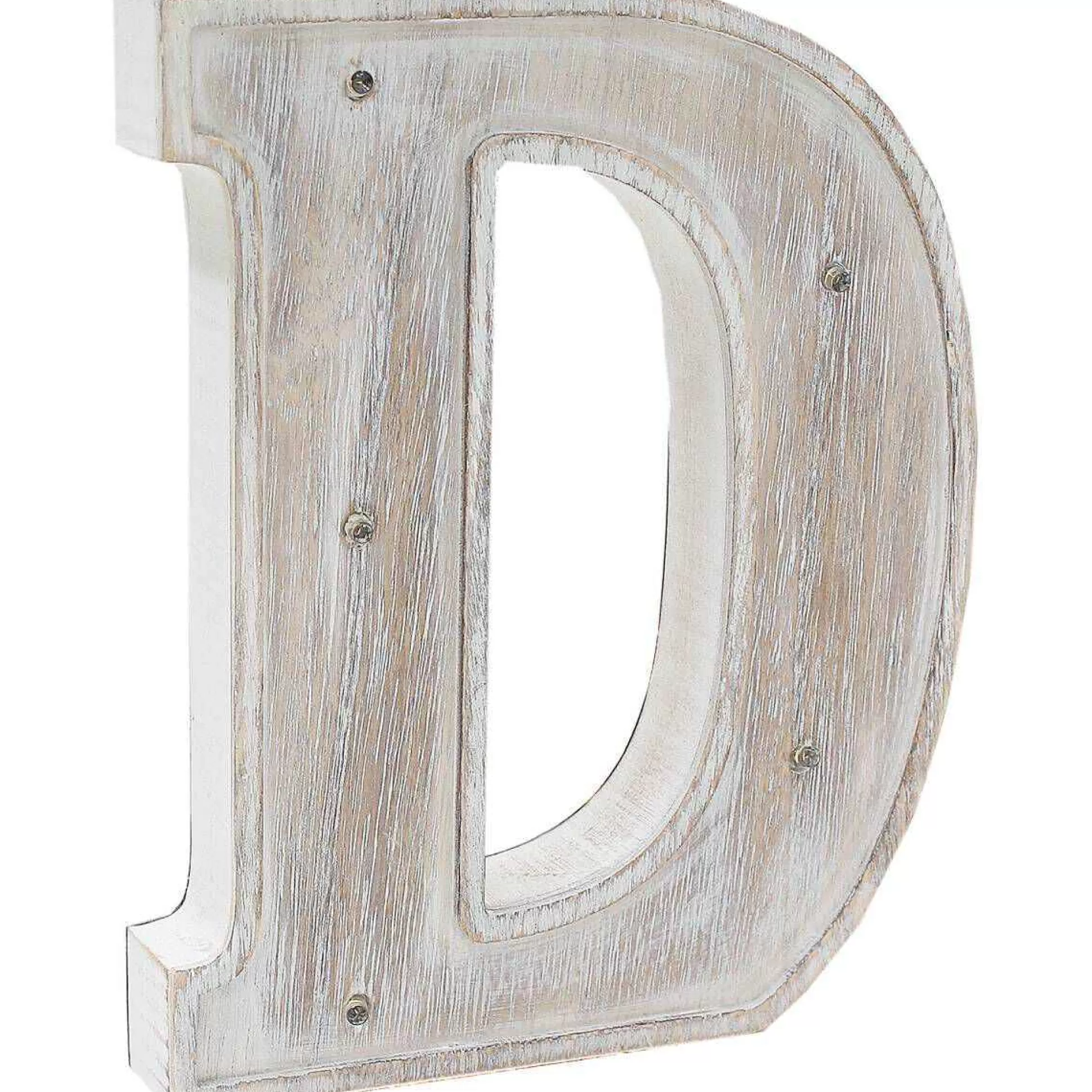 White Washed Wooden Led Letter D 21Cm-Hobbycraft Cheap