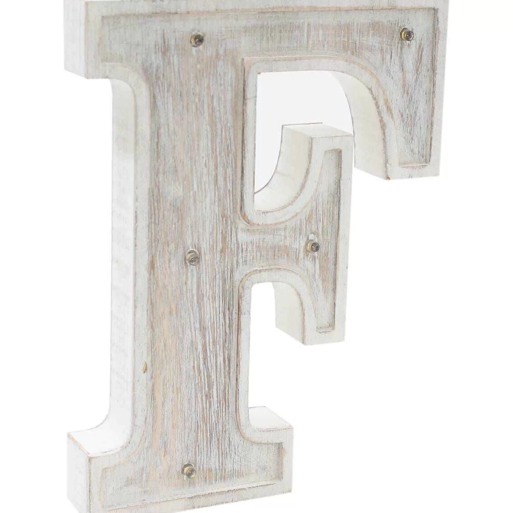 White Washed Wooden Led Letter F 21Cm-Hobbycraft Best Sale