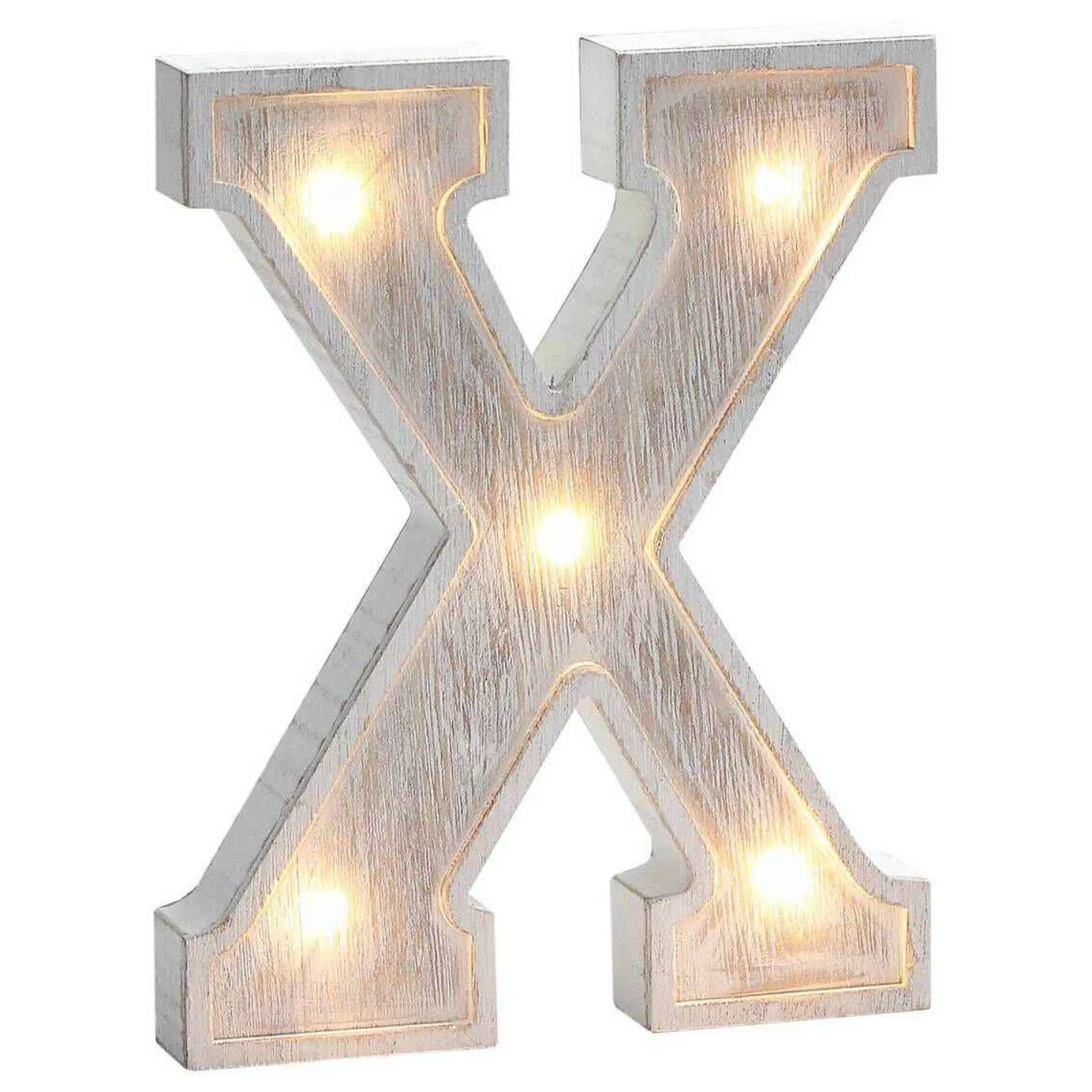 White Washed Wooden Led Letter X 21Cm-Hobbycraft Online