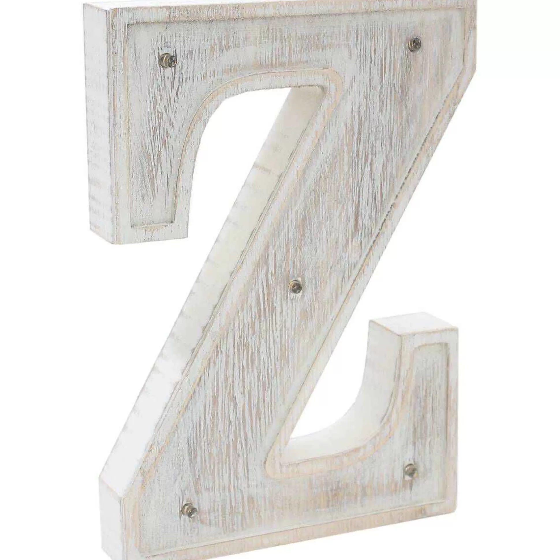 White Washed Wooden Led Letter Z 21Cm-Hobbycraft Cheap