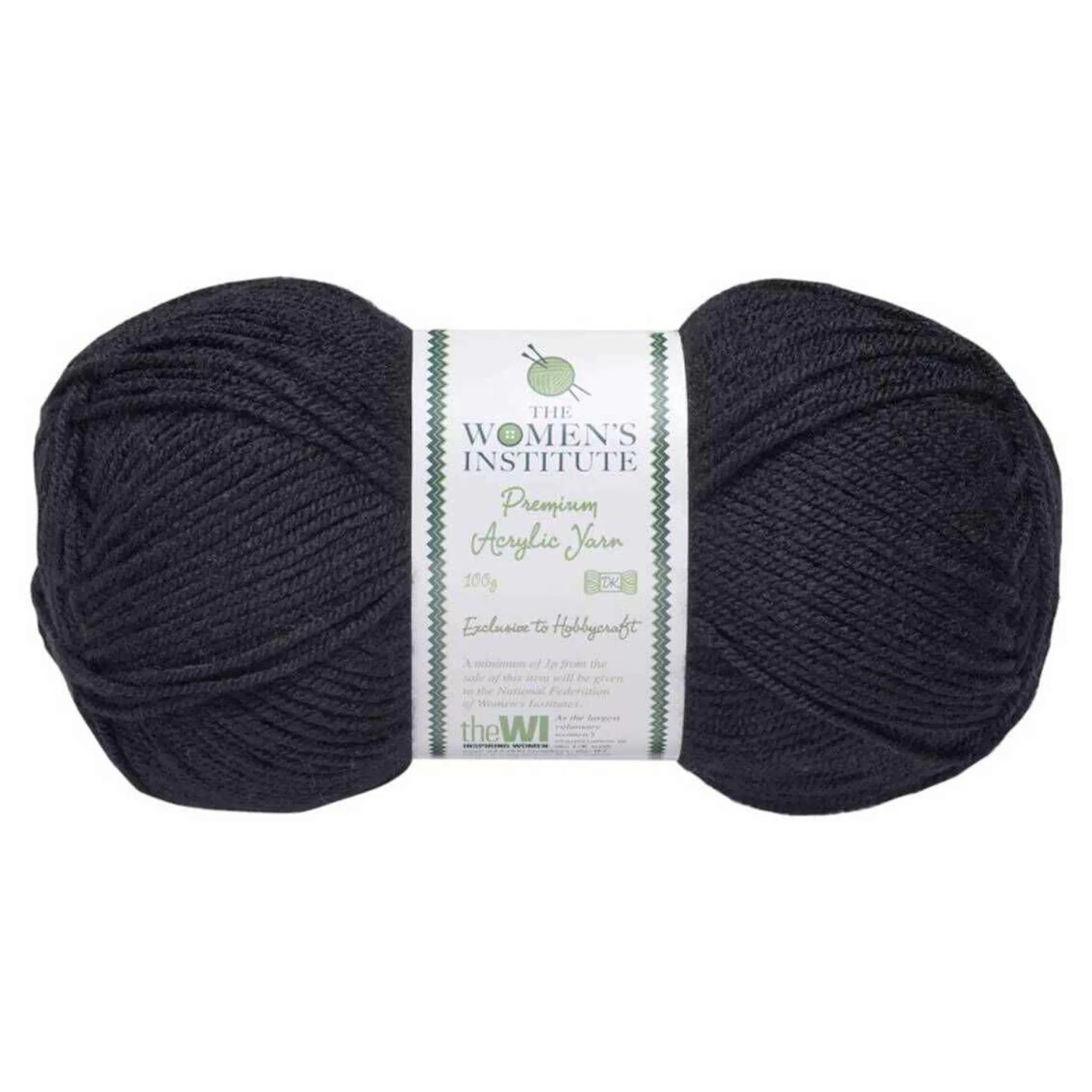 Women's Institute Black Premium Acrylic Yarn 100G-Hobbycraft Flash Sale