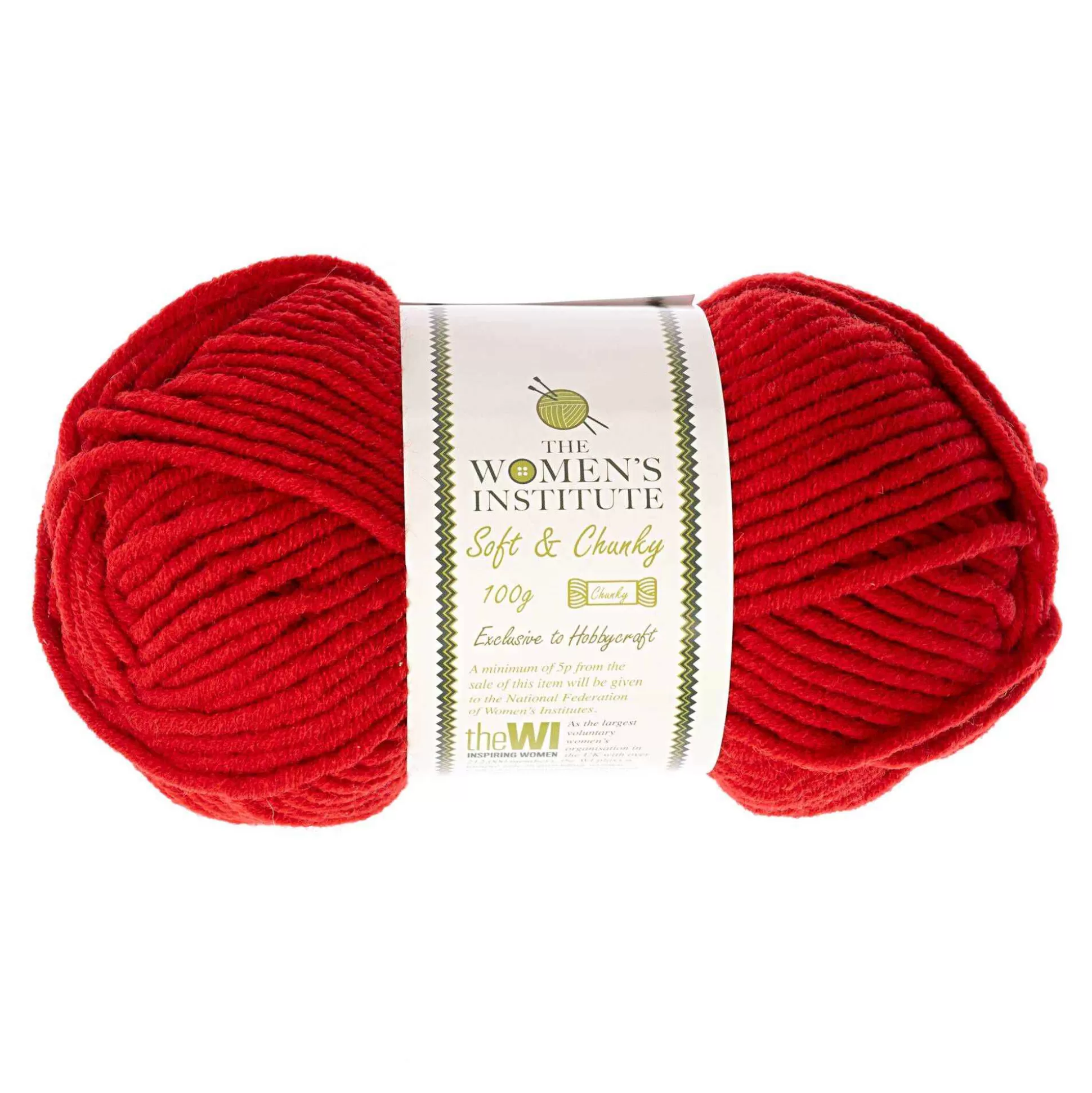 Women's Institute Dark Red Soft And Chunky Yarn 100G-Hobbycraft Online