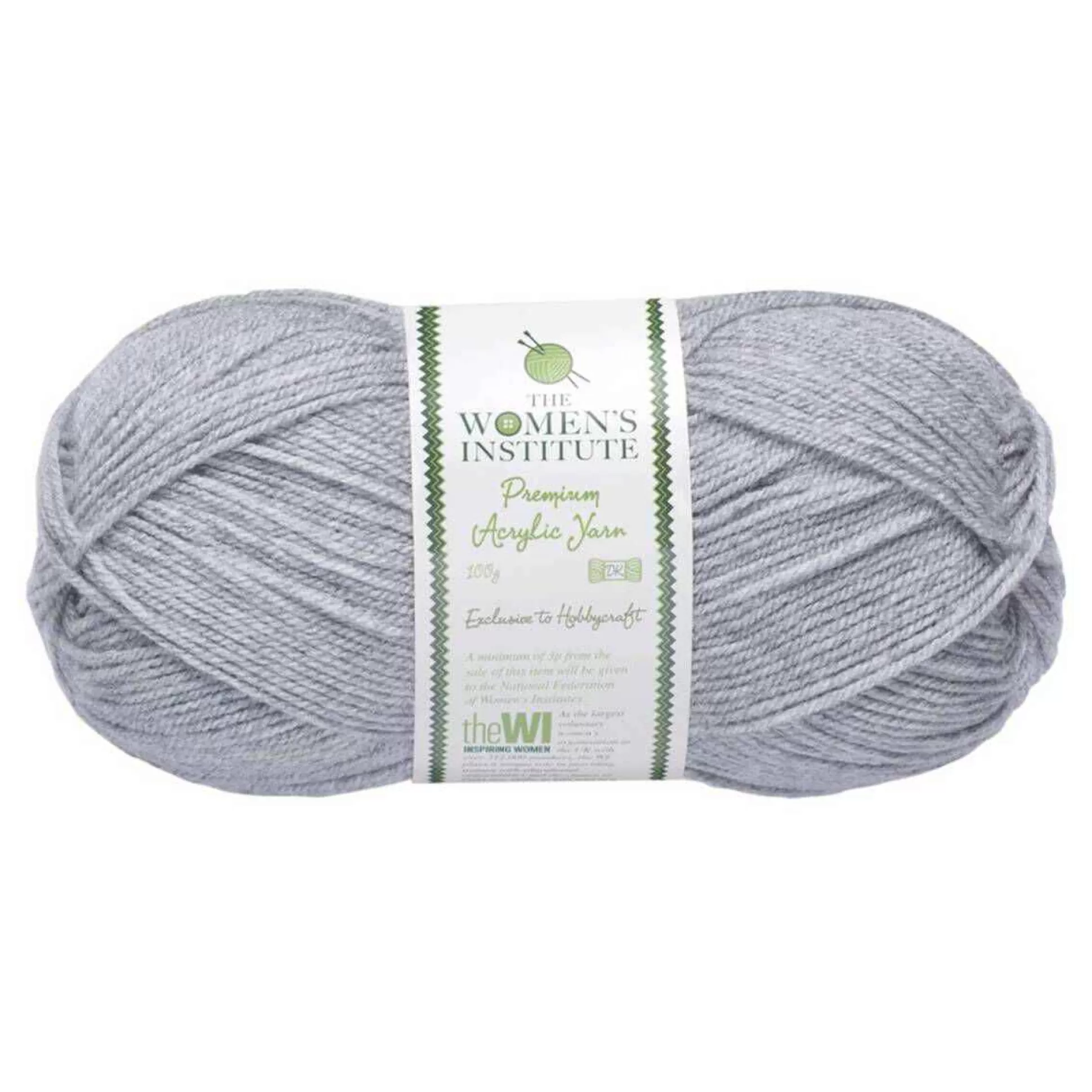 Women's Institute Grey Premium Acrylic Yarn 100G-Hobbycraft Outlet