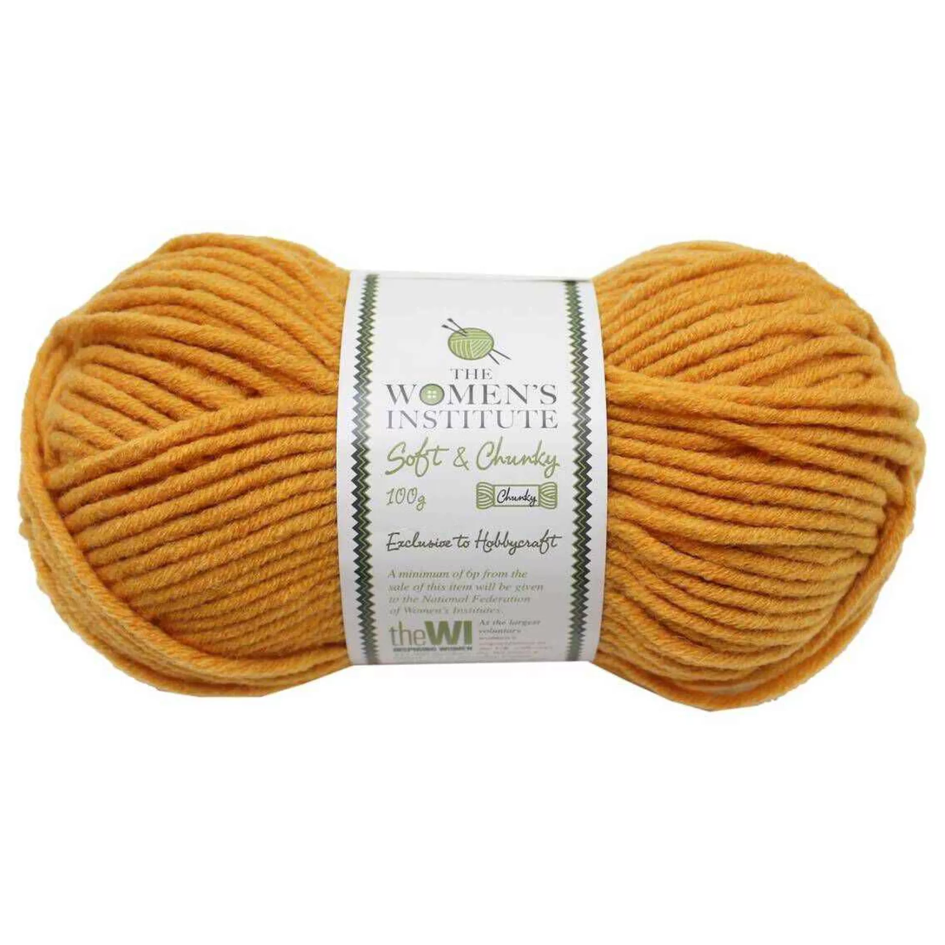 Women's Institute Mustard Soft And Chunky Yarn 100G-Hobbycraft Outlet