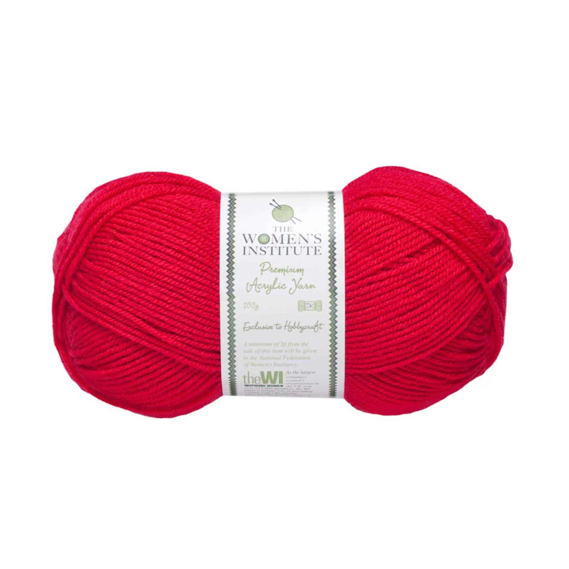 Women's Institute Red Premium Acrylic Yarn 100G-Hobbycraft Shop