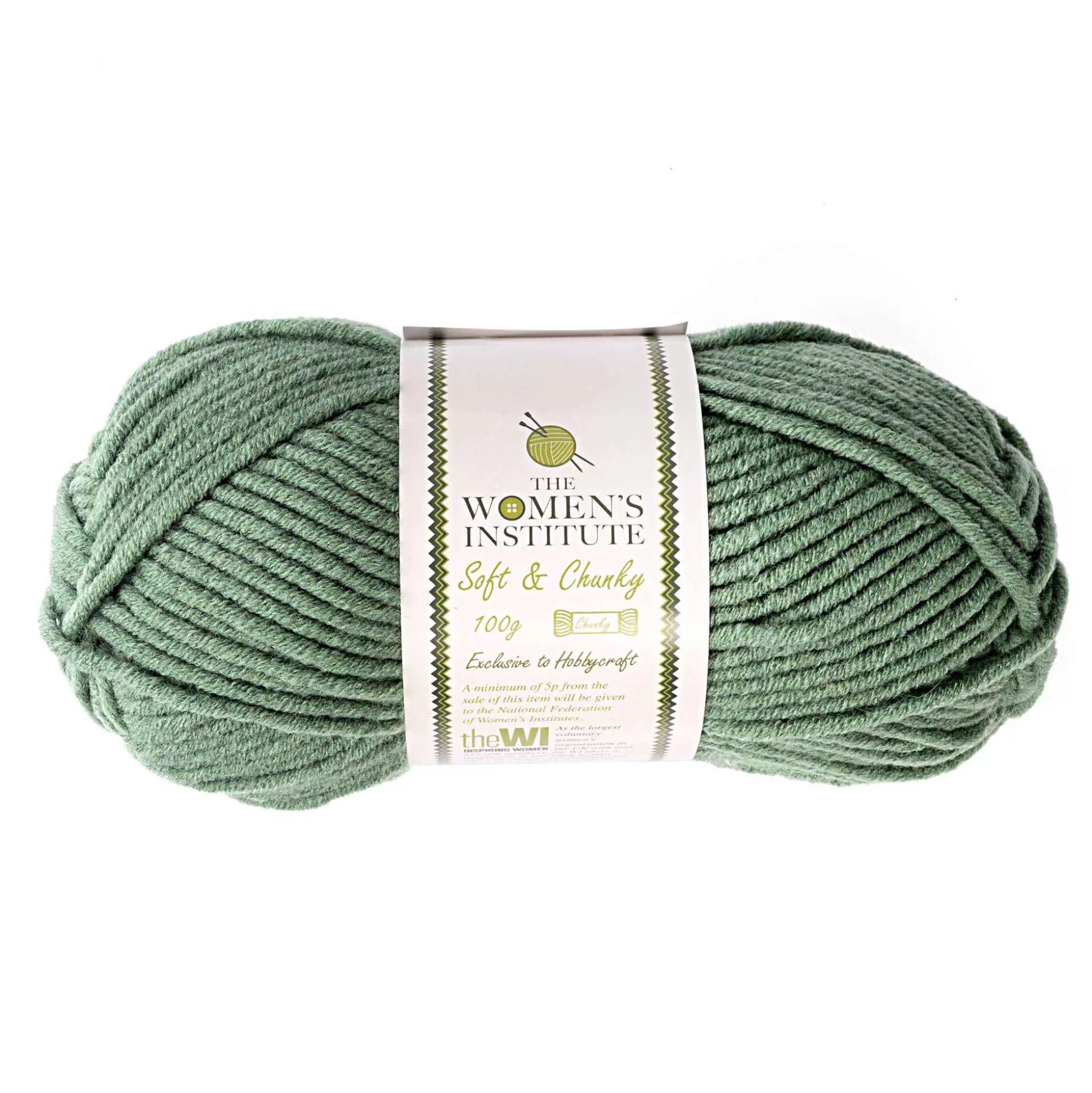 Women's Institute Sage Soft And Chunky Yarn 100G-Hobbycraft Best