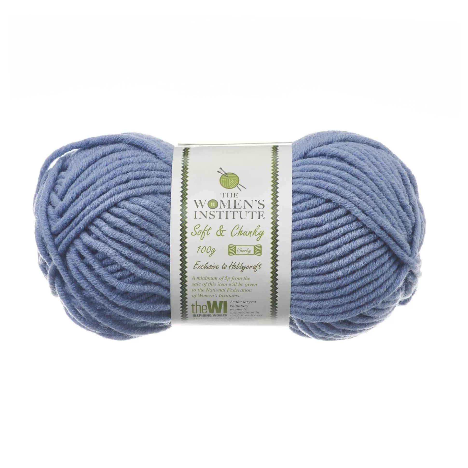 Women's Institute Steel Blue Soft And Chunky Yarn 100G-Hobbycraft Store