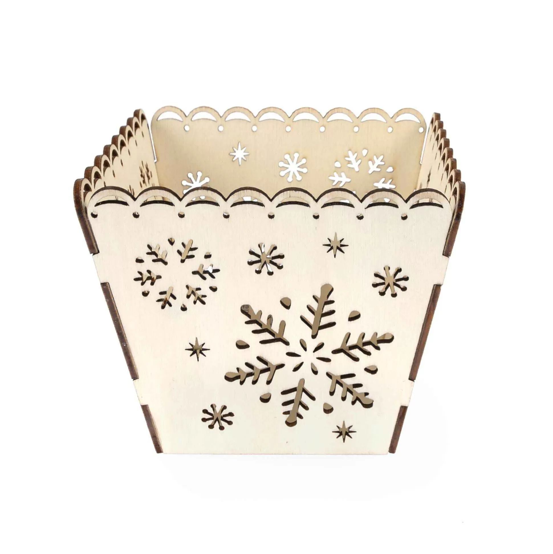 Wooden Christmas Snowflake Box 11Cm-Hobbycraft Store