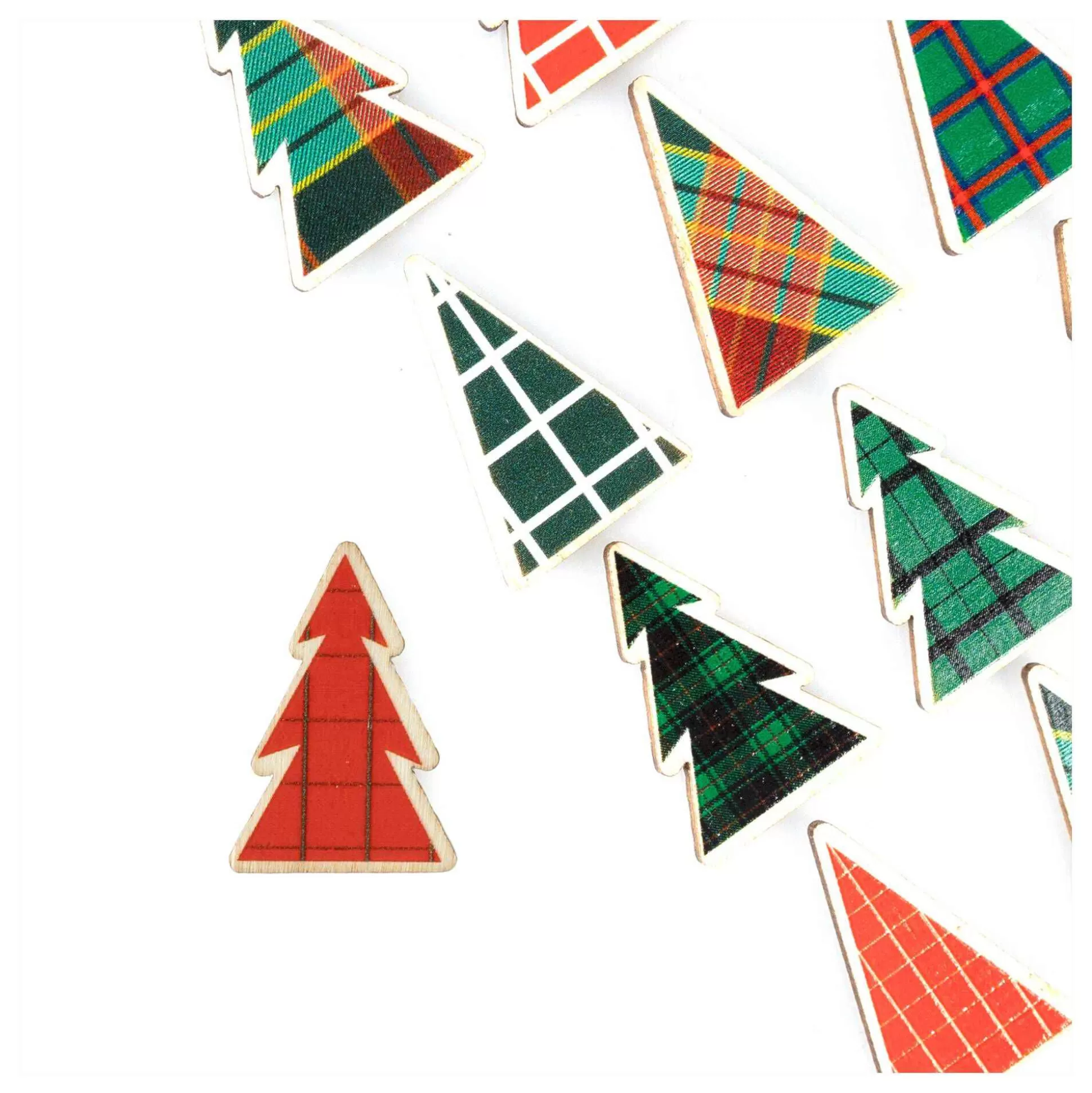 Wooden Christmas Tree Scandi Stickers 16 Pack-Hobbycraft Shop