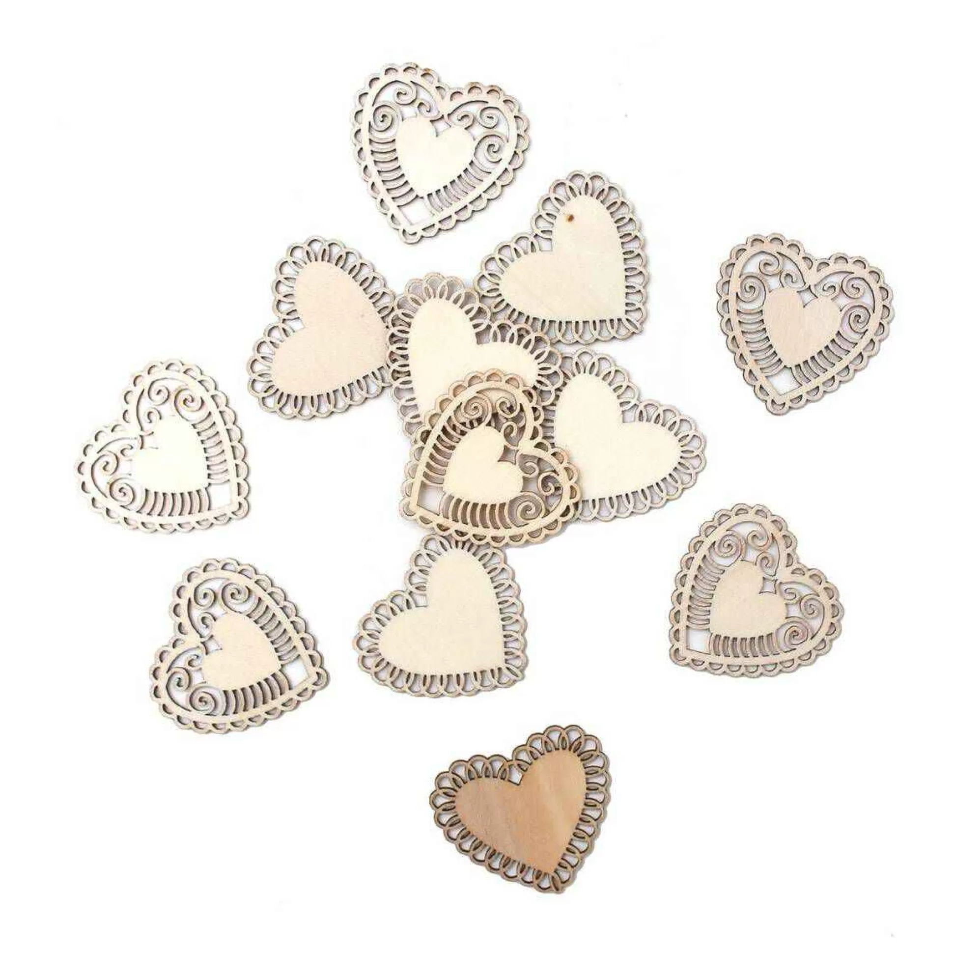 Wooden Heart Embellishments 12 Pack-Hobbycraft Cheap