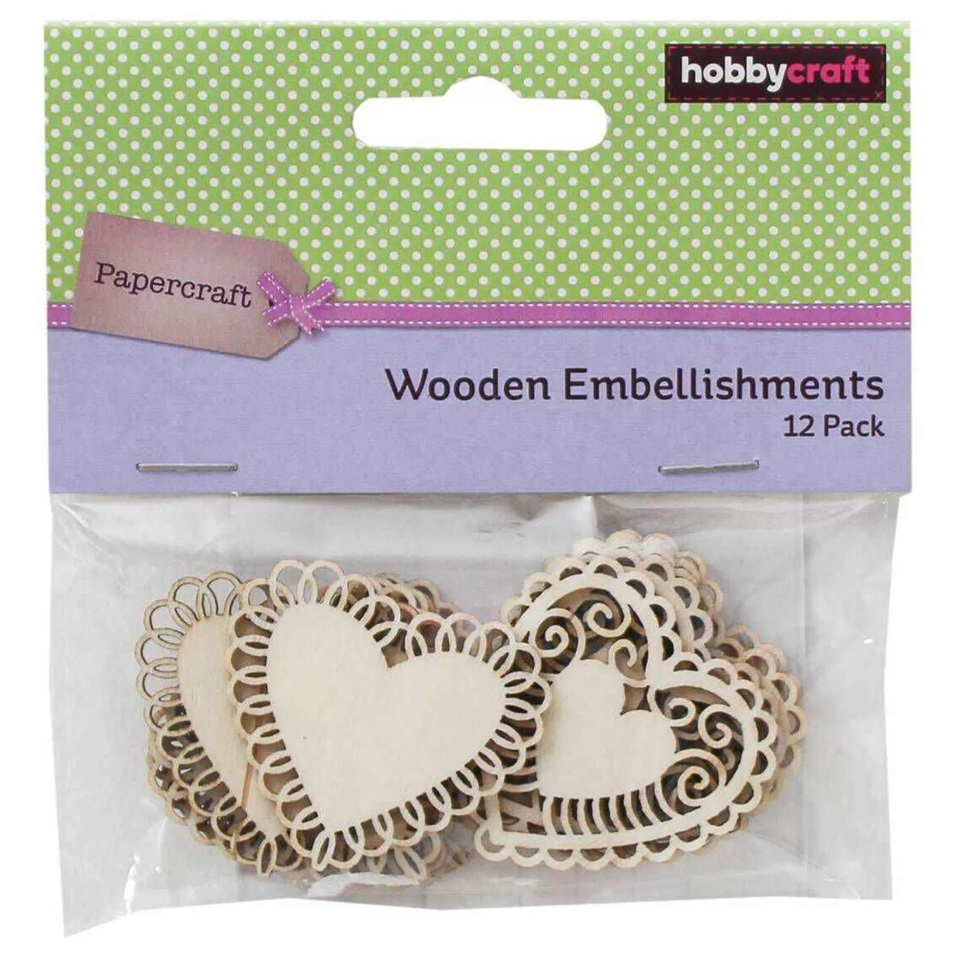 Wooden Heart Embellishments 12 Pack-Hobbycraft Cheap