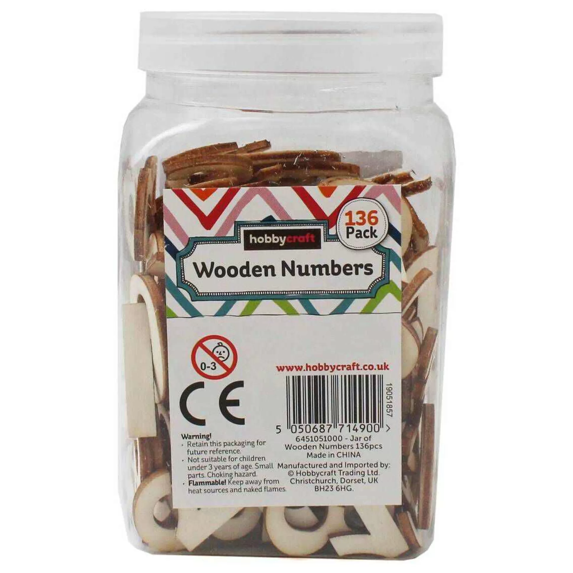 Wooden Numbers Pack 136 Pieces-Hobbycraft Cheap