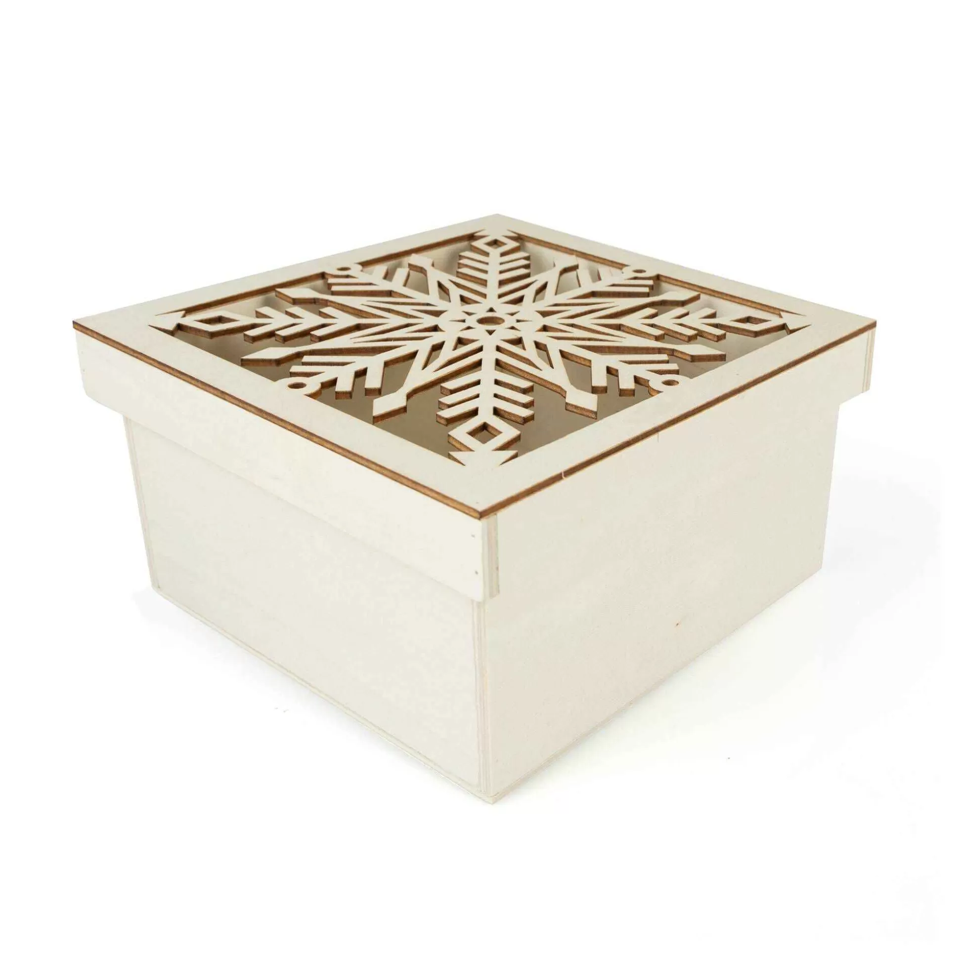 Wooden Snowflake Box 16Cm-Hobbycraft Flash Sale