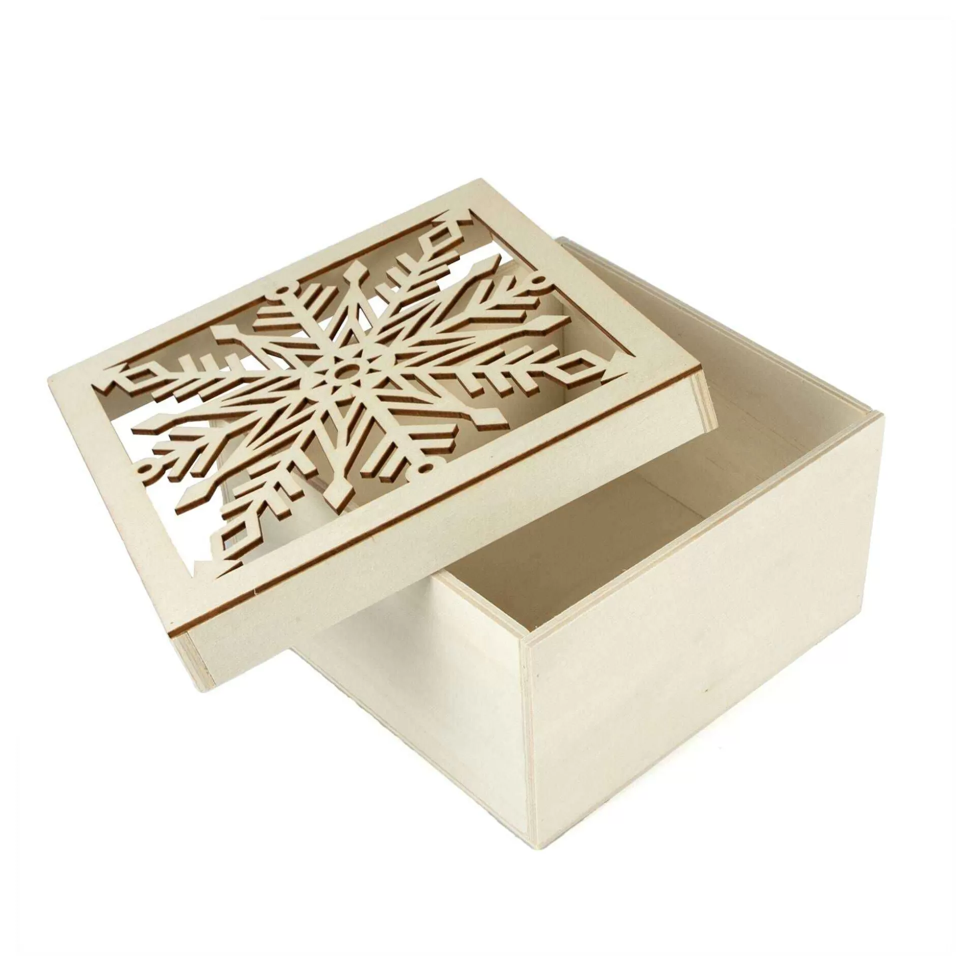 Wooden Snowflake Box 16Cm-Hobbycraft Flash Sale