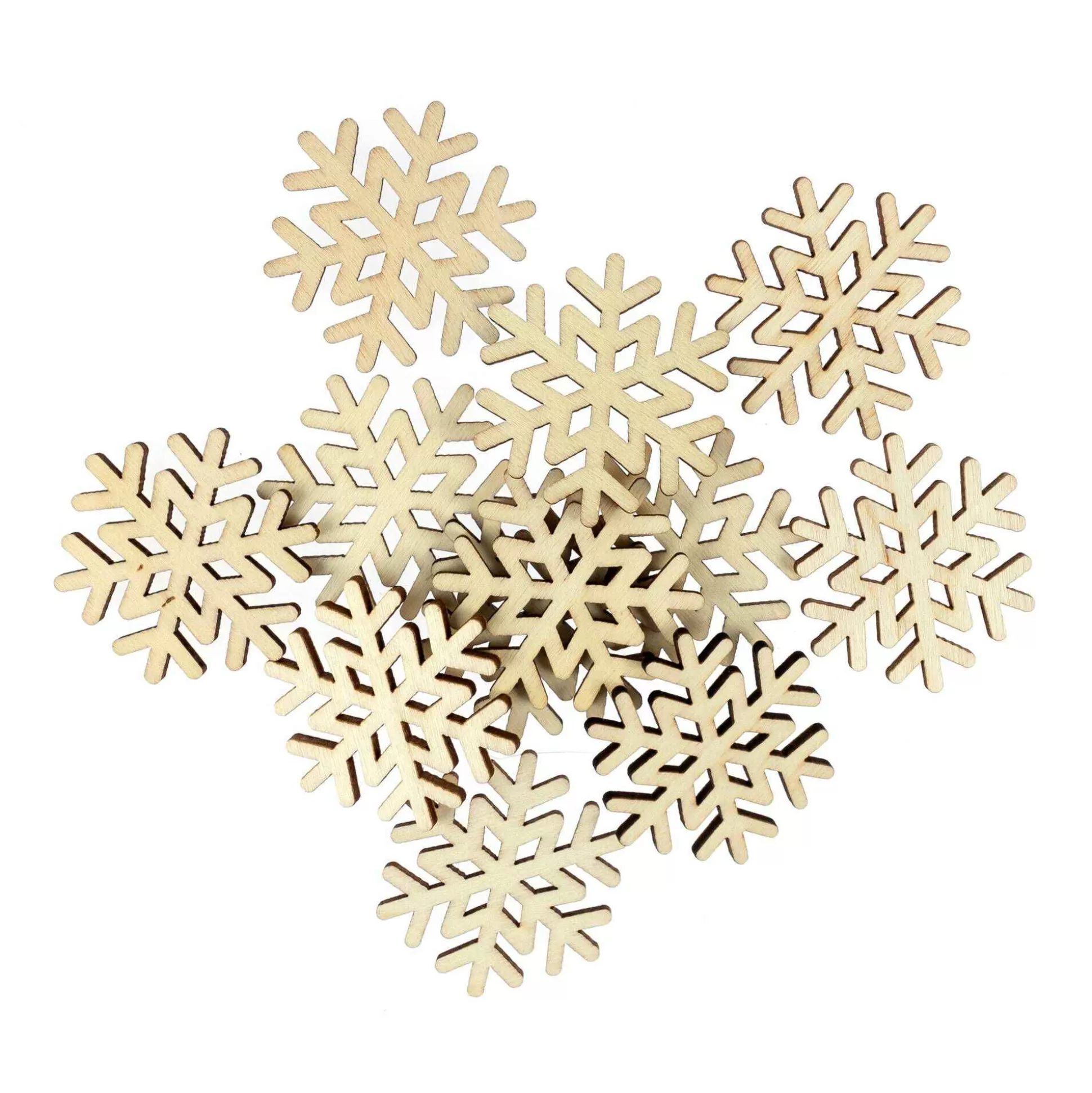 Wooden Snowflake Table Decorations 12 Pack-Hobbycraft Online